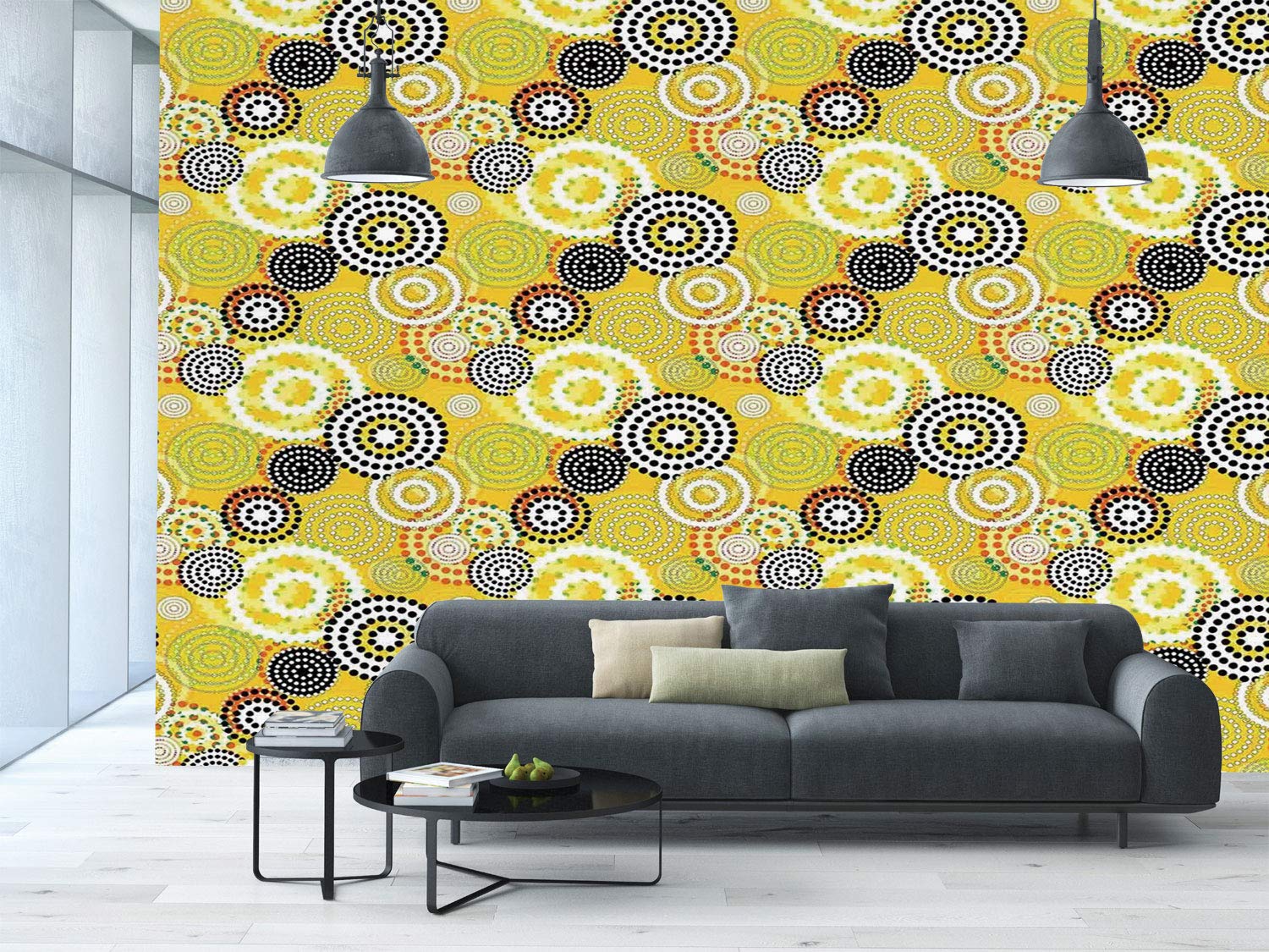 Large Wall Mural Sticker [ Geometric Decor,retro Unusual - Color Gris Para Muebles , HD Wallpaper & Backgrounds