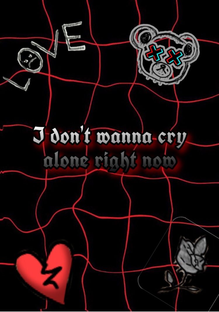 #lilpeep #wallpaper #cryalone #redandblack #sad #edgy - Illustration , HD Wallpaper & Backgrounds