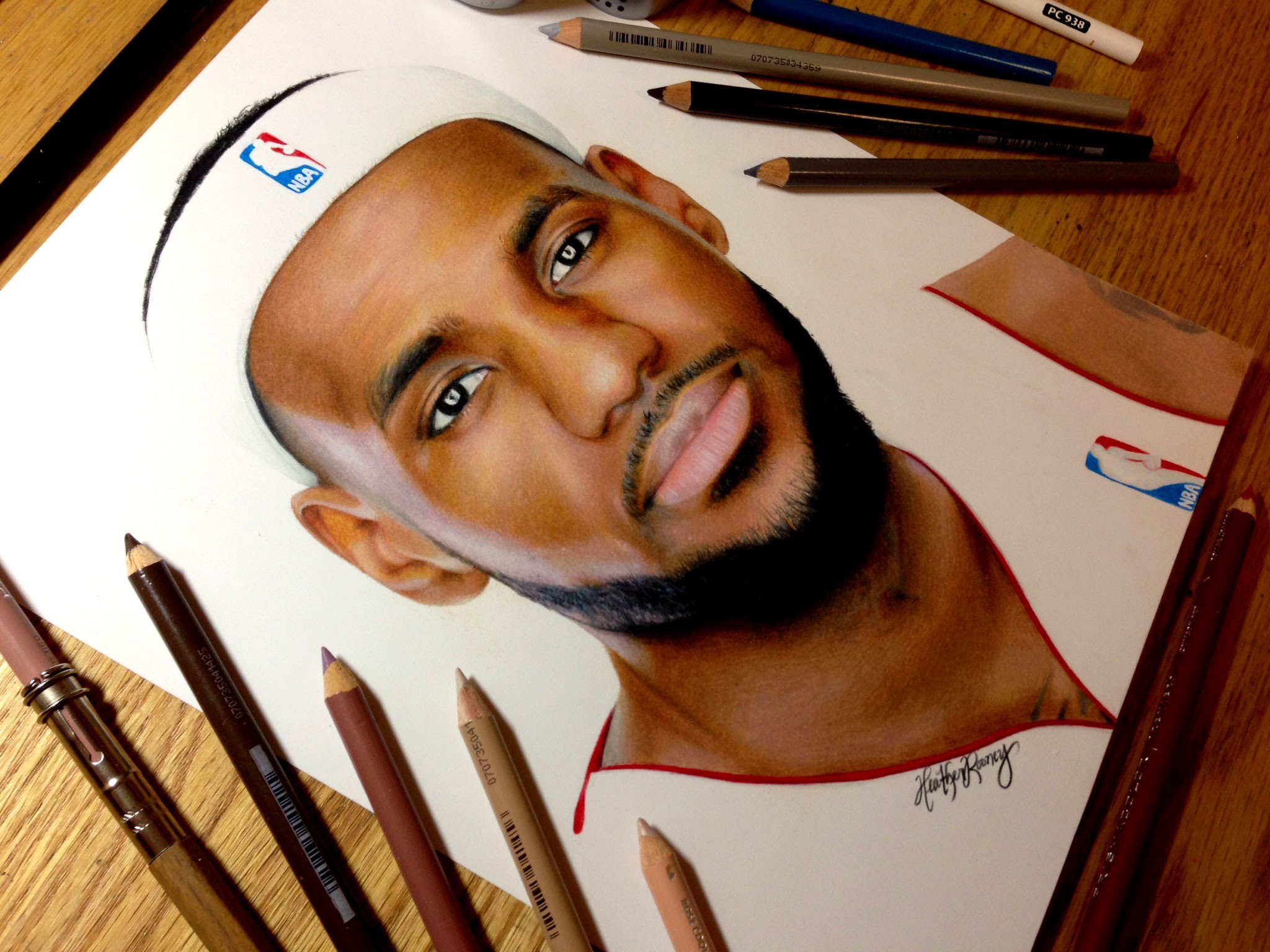 Lebron James - Prismacolor Colored Pencils Portrait , HD Wallpaper & Backgrounds