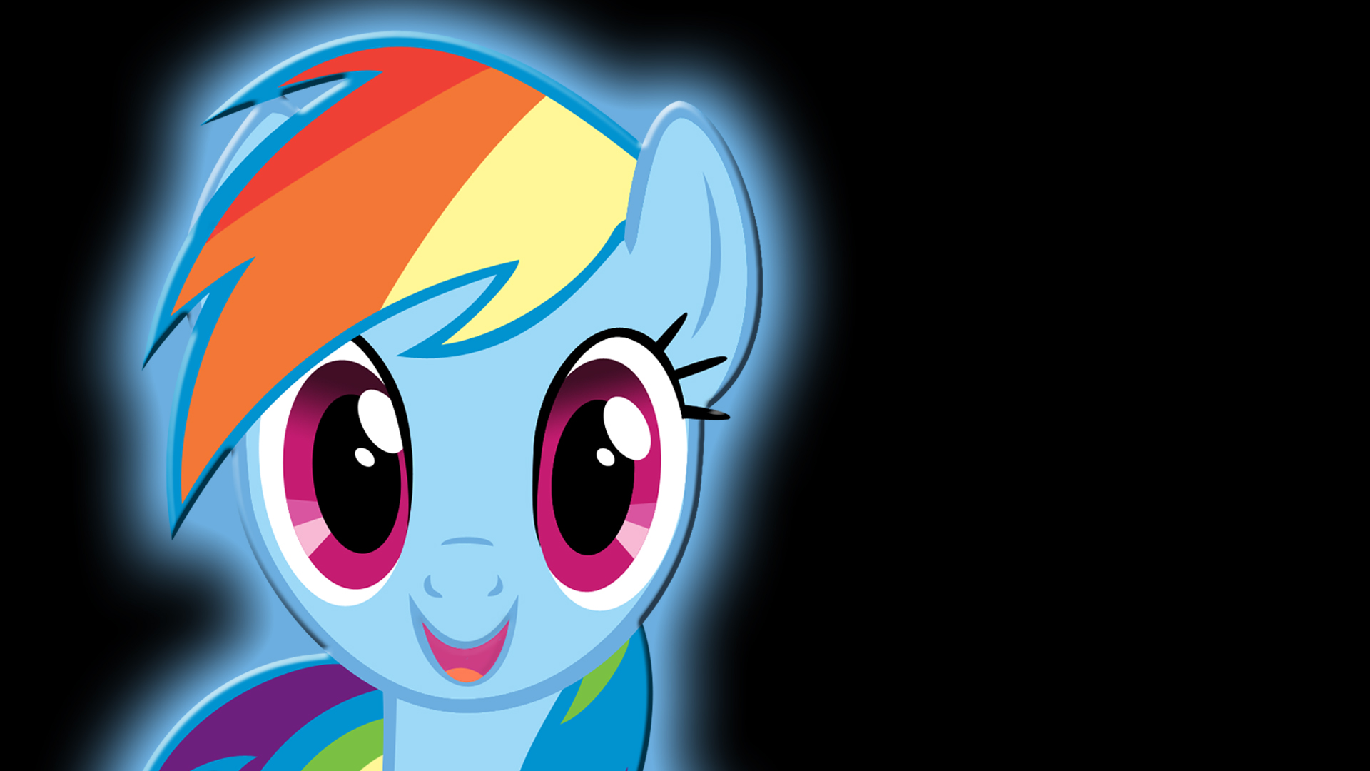 Mlp Rainbow Dash Wallpaper Widescreen On Wallpaper - Rainbow Dash Black Background , HD Wallpaper & Backgrounds