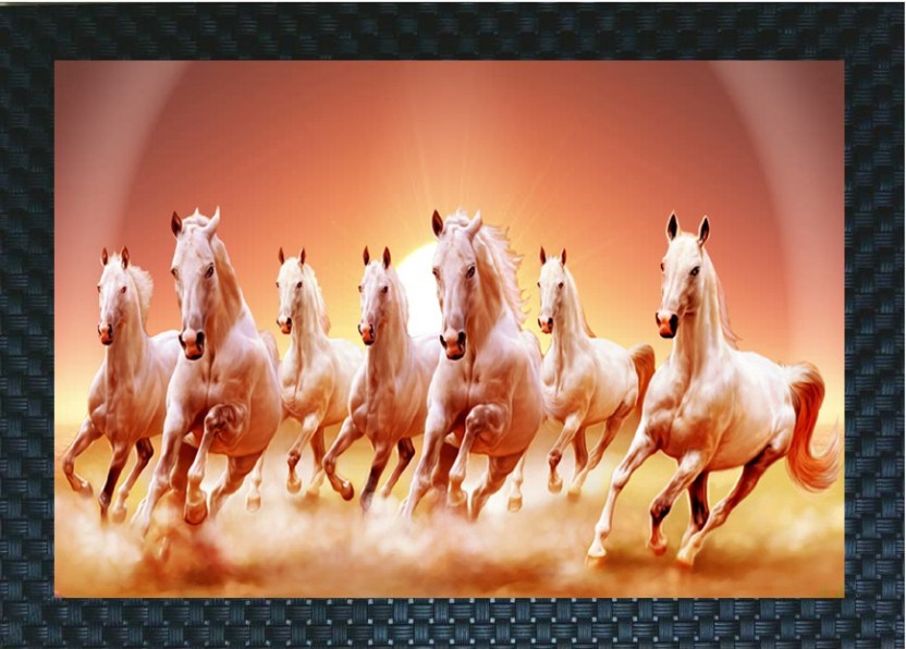Seven Running Horse Wallpaper - White 7 Horse Running , HD Wallpaper & Backgrounds