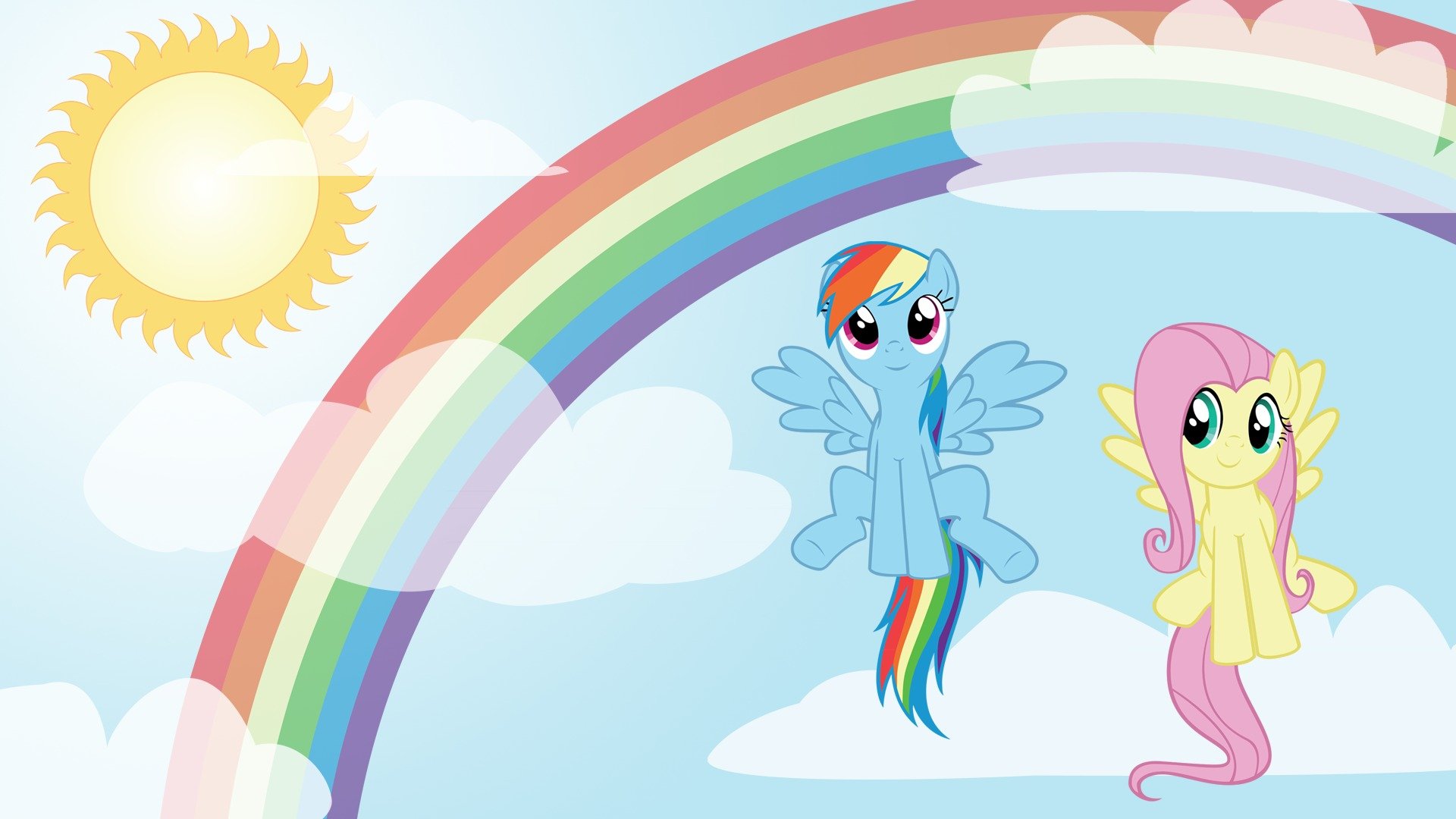 My Little Pony Wallpaper Rainbow Dash And Fluttershy , HD Wallpaper & Backgrounds