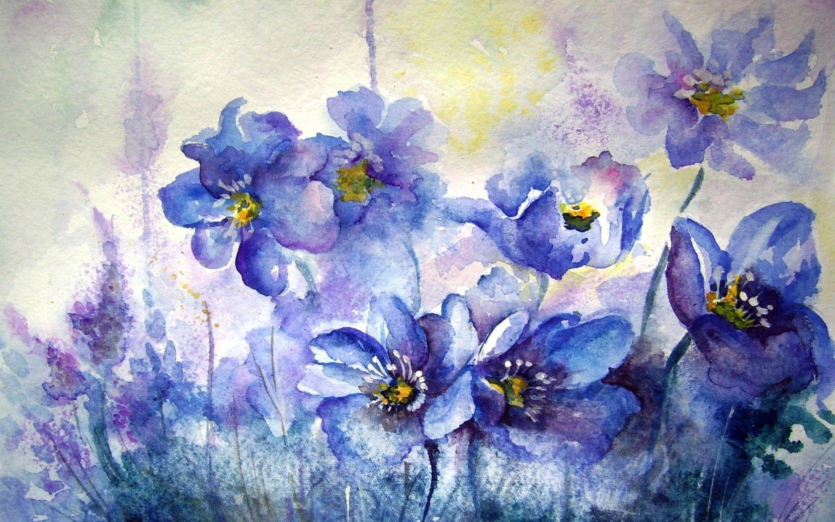Watercolor Wallpapers - Water Color Flower Painting , HD Wallpaper & Backgrounds