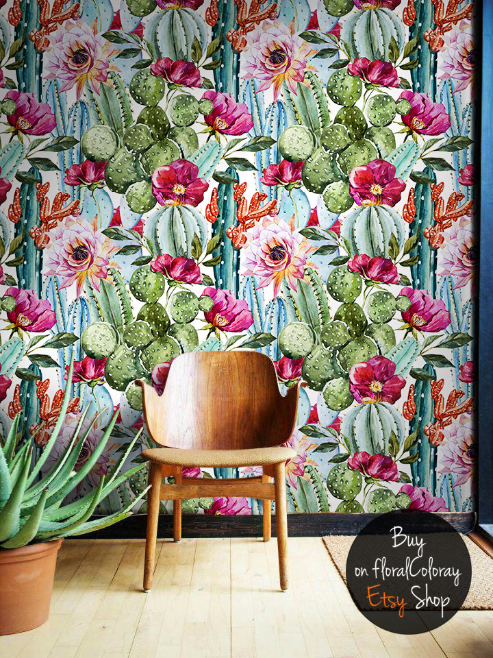 Floralcoloray Cactus Flowers Wallpaper - Wallpaper , HD Wallpaper & Backgrounds