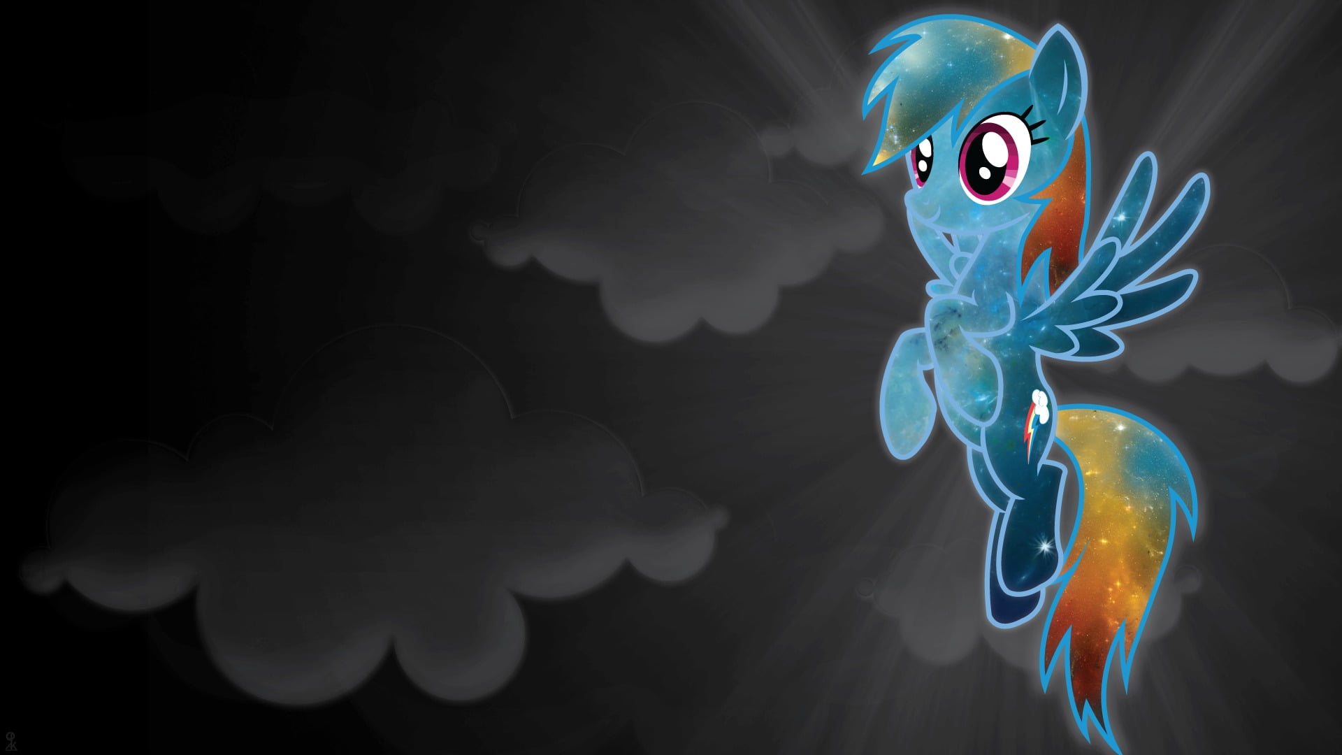 Blue My Little Pony Wallpaper, Obloka, Rainbow Dash, - Mlp Rainbow Dash Galaxy , HD Wallpaper & Backgrounds