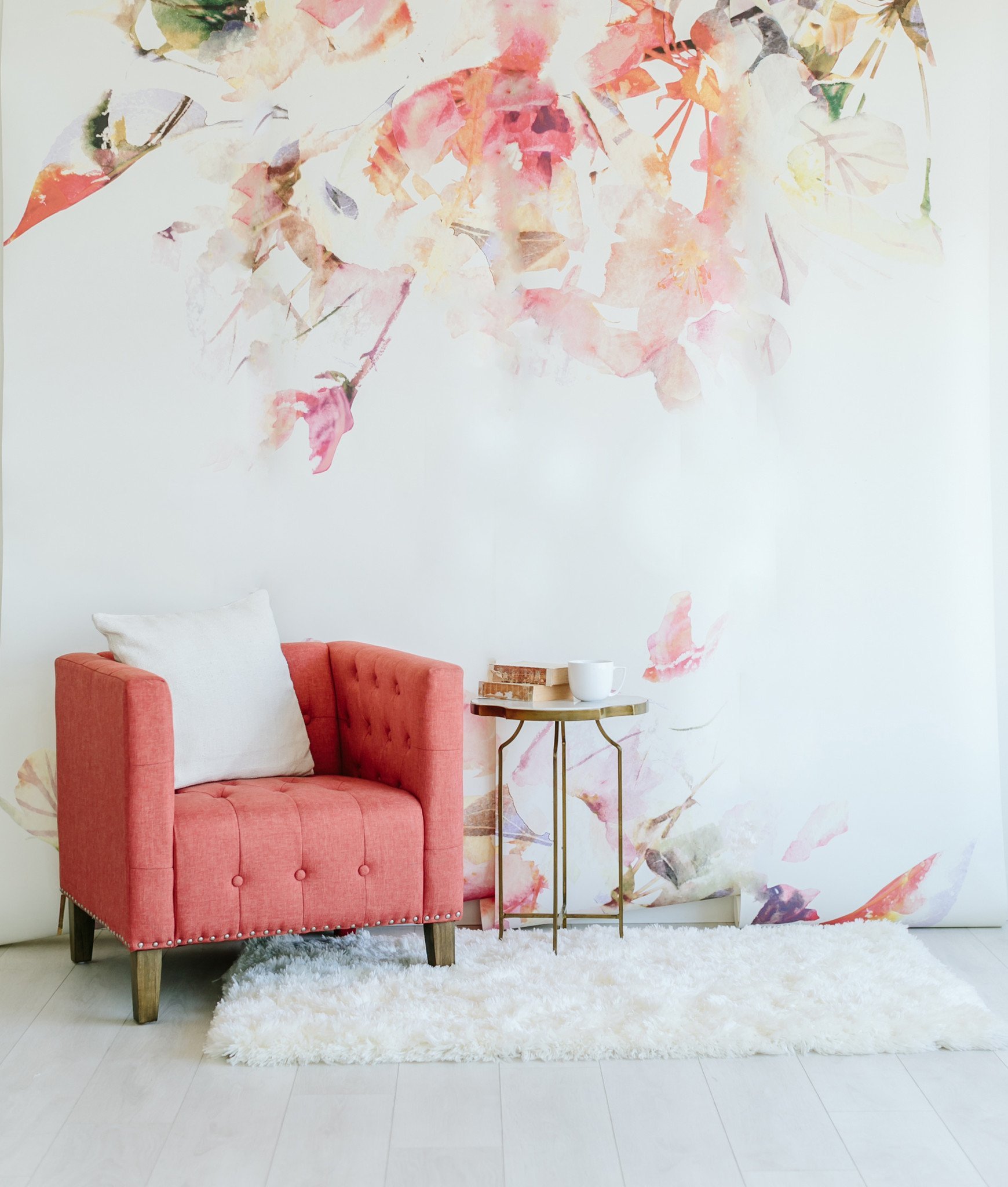 10 Floral Wallpaper Etsy - Watercolour Flower Wall Decals , HD Wallpaper & Backgrounds