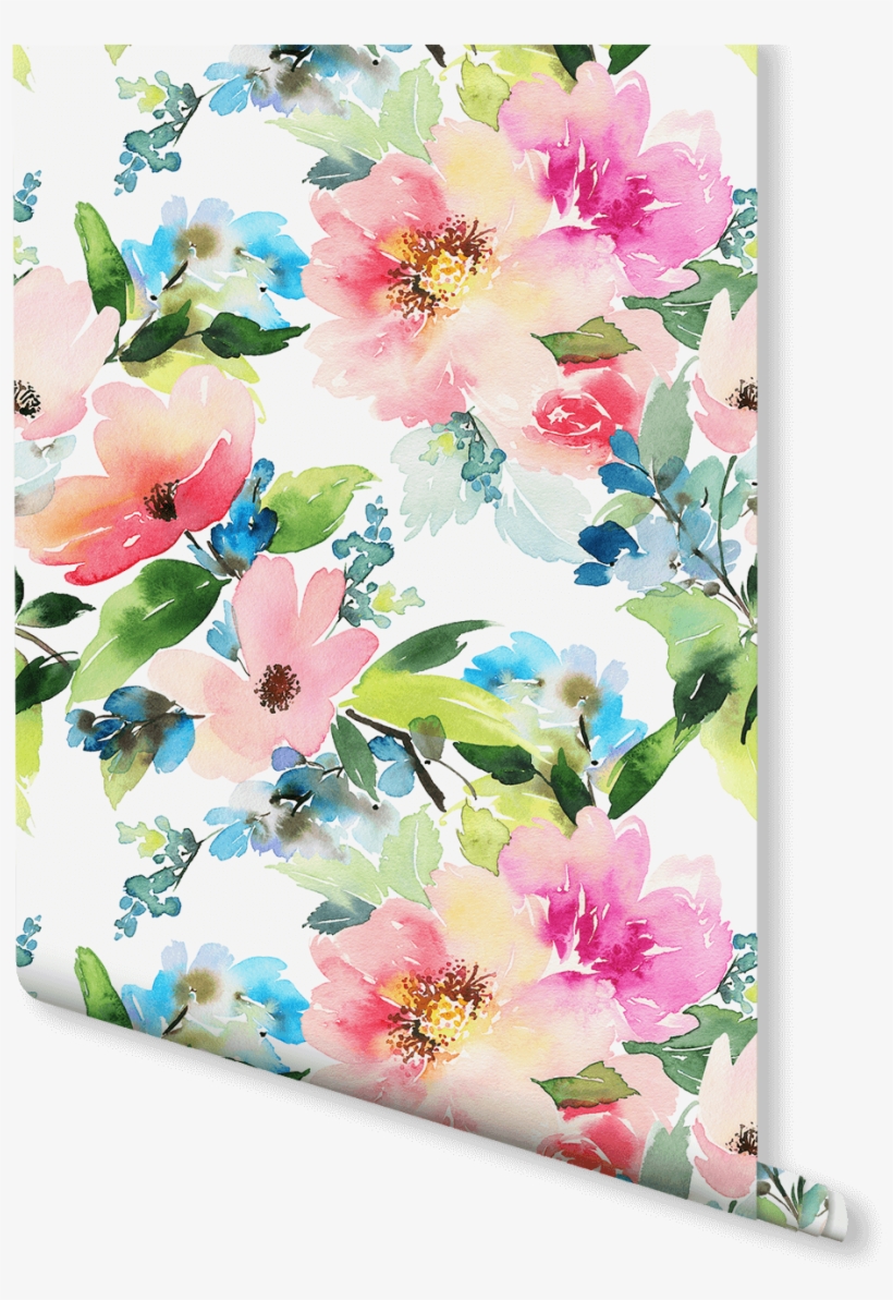 Summer Floral Wallpaper Pink Watercolor Floral Wallpaper, - Watercolor Painting , HD Wallpaper & Backgrounds