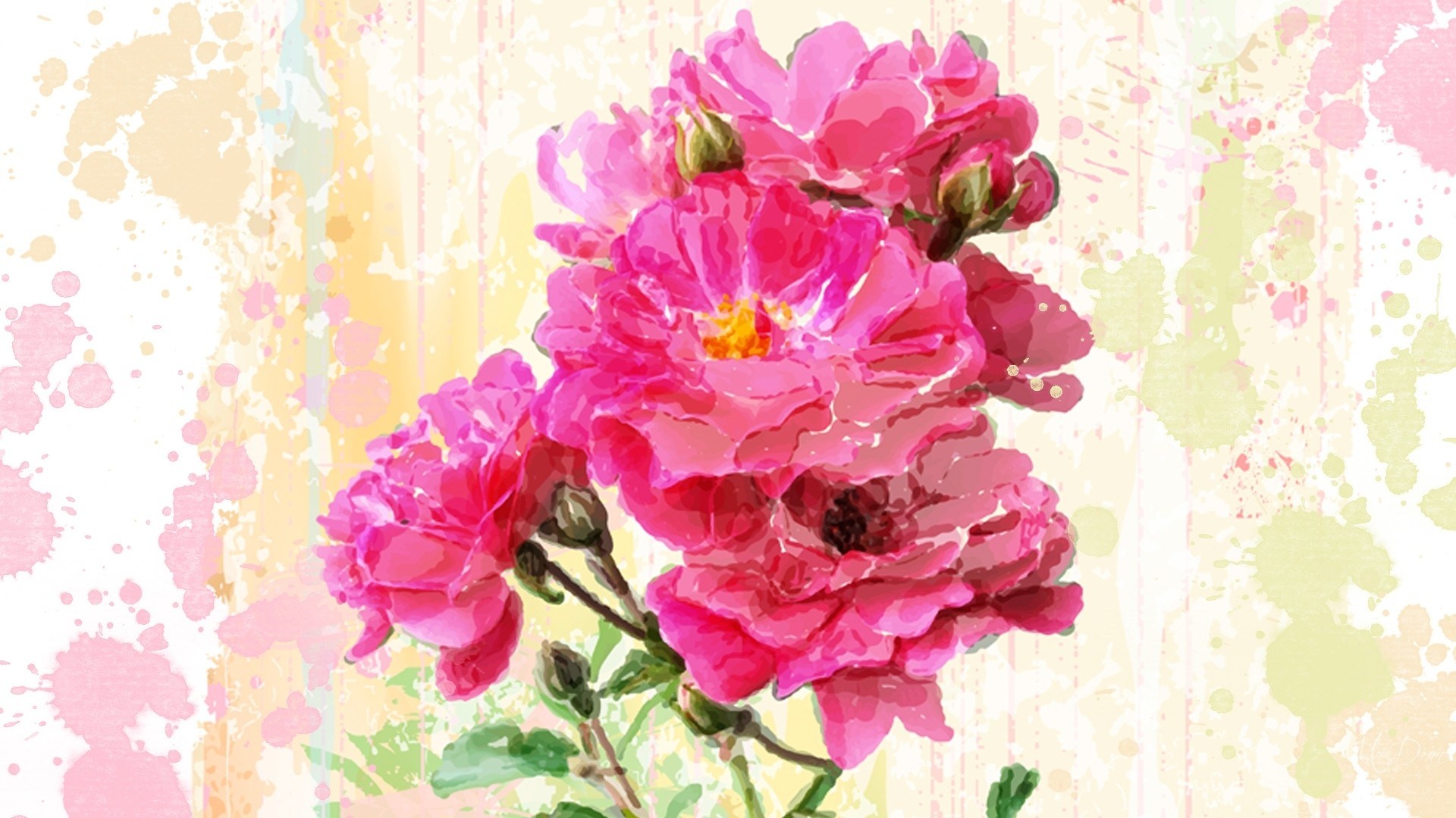 Watercolor Flower Wallpaper , Pictures - Splatter Flower Watercolor , HD Wallpaper & Backgrounds