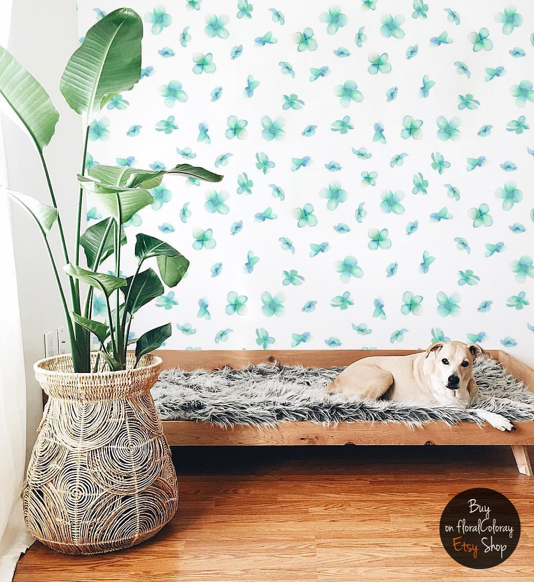 Turquoise Myosotis Wallpaper Soft And Elegant Wall - Diy Indoor Dog Bed , HD Wallpaper & Backgrounds