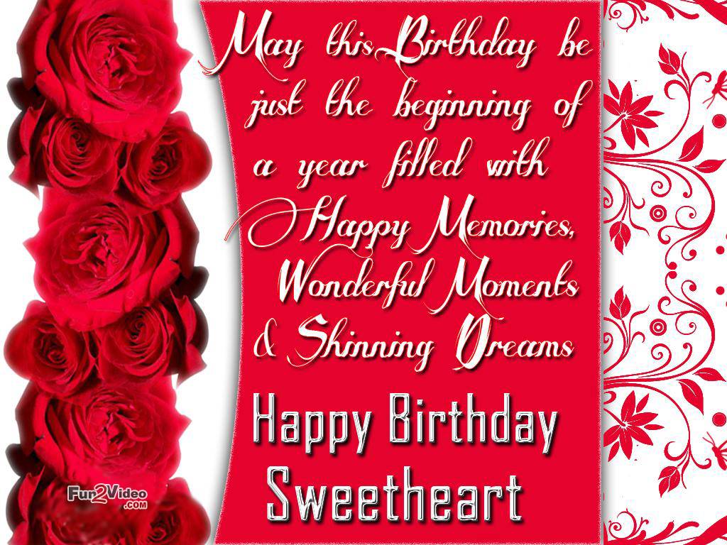 Happy Birthday Wishes And Birthday Wallpaper To Wish - Happy Birthday Wishes With Red Roses , HD Wallpaper & Backgrounds