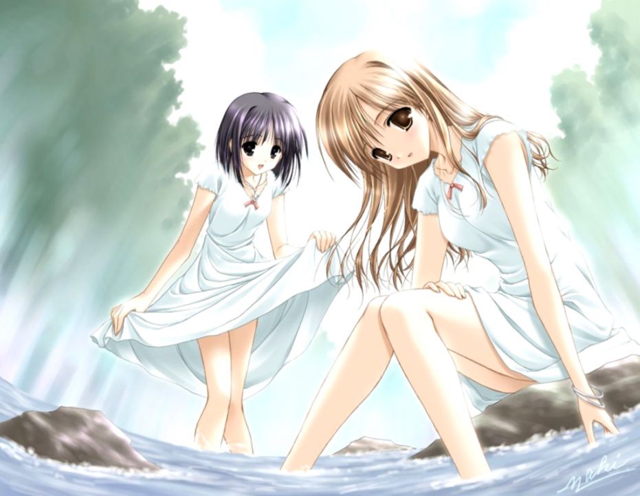 Hot Anime Girl Wallpaper - Two Friends Wallpaper Hd , HD Wallpaper & Backgrounds