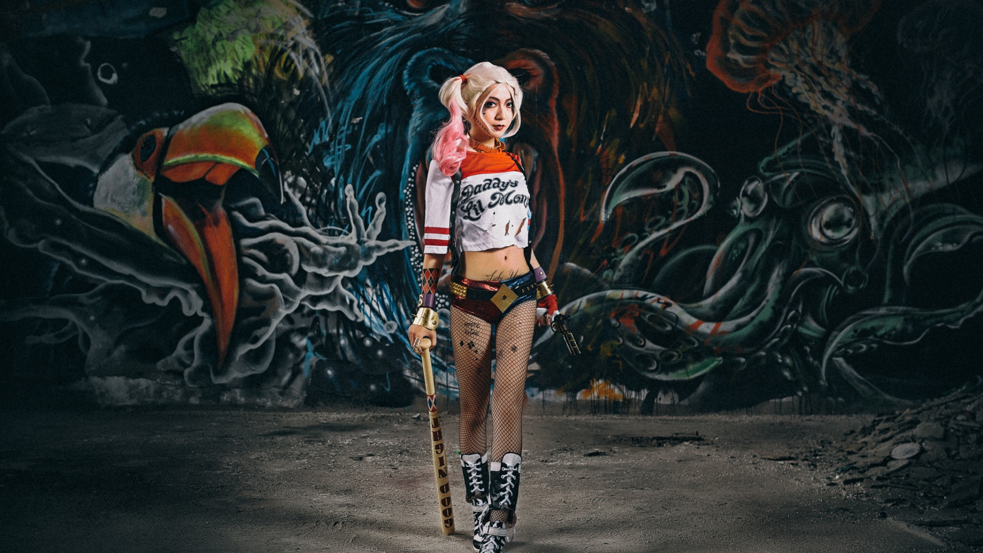 Wallpaper Harley Quinn, Girl, Model, Cosplay - Harley Quinn Wallpaper 1080p Hd , HD Wallpaper & Backgrounds