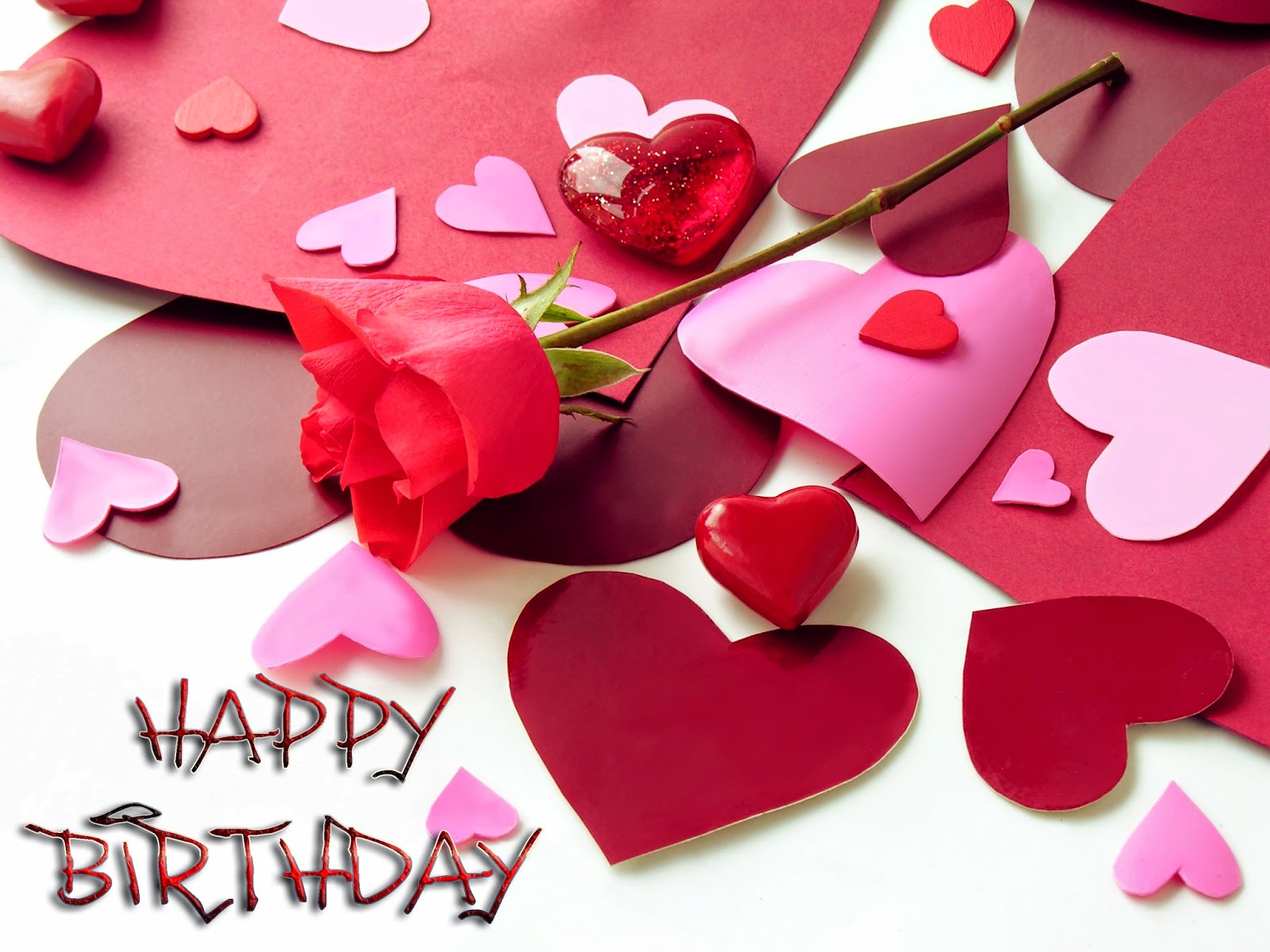 Birthday Wallpaper With Red Roses - Love Happy Birthday Image Hd , HD Wallpaper & Backgrounds