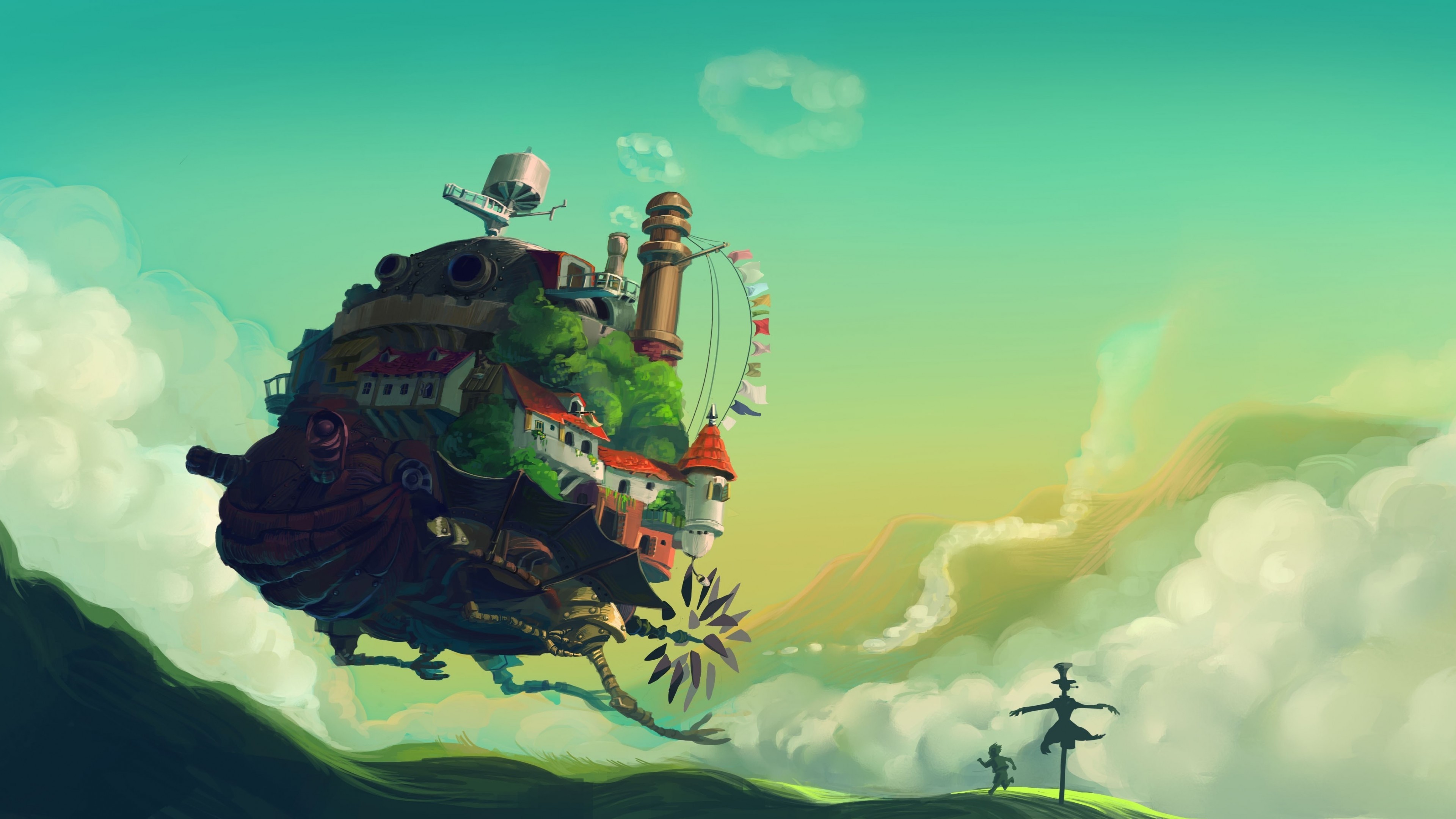 Howl's Moving Castle, Hayao Miyazaki, Studio Ghibli, - Howl's Moving Castle Desktop , HD Wallpaper & Backgrounds