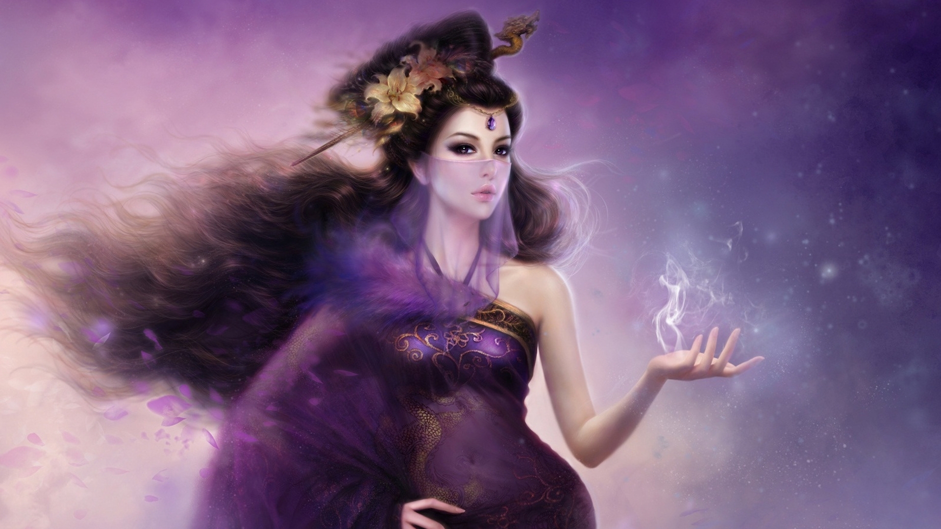Beautiful Fantasy Girl - Fantasy Magic Asian Woman , HD Wallpaper & Backgrounds