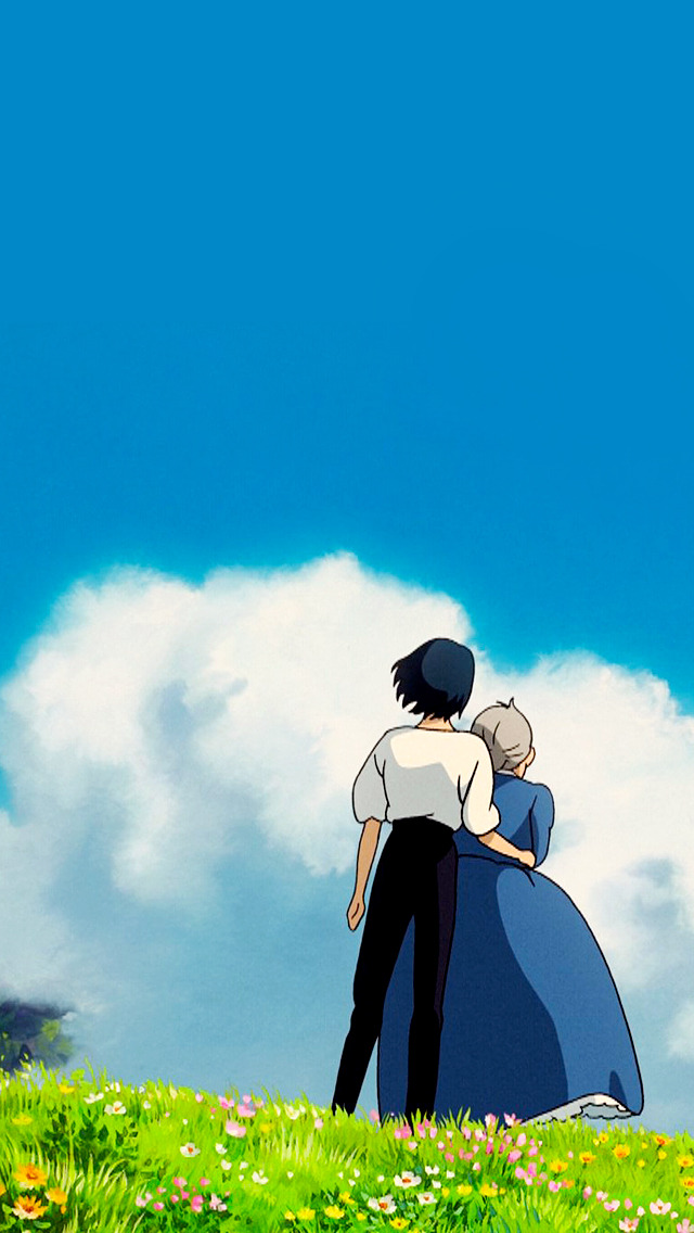 Studio Ghibli Gifs Howl's Moving Castle Phone Wallpapers - Howl's Moving Castle Phone Background , HD Wallpaper & Backgrounds