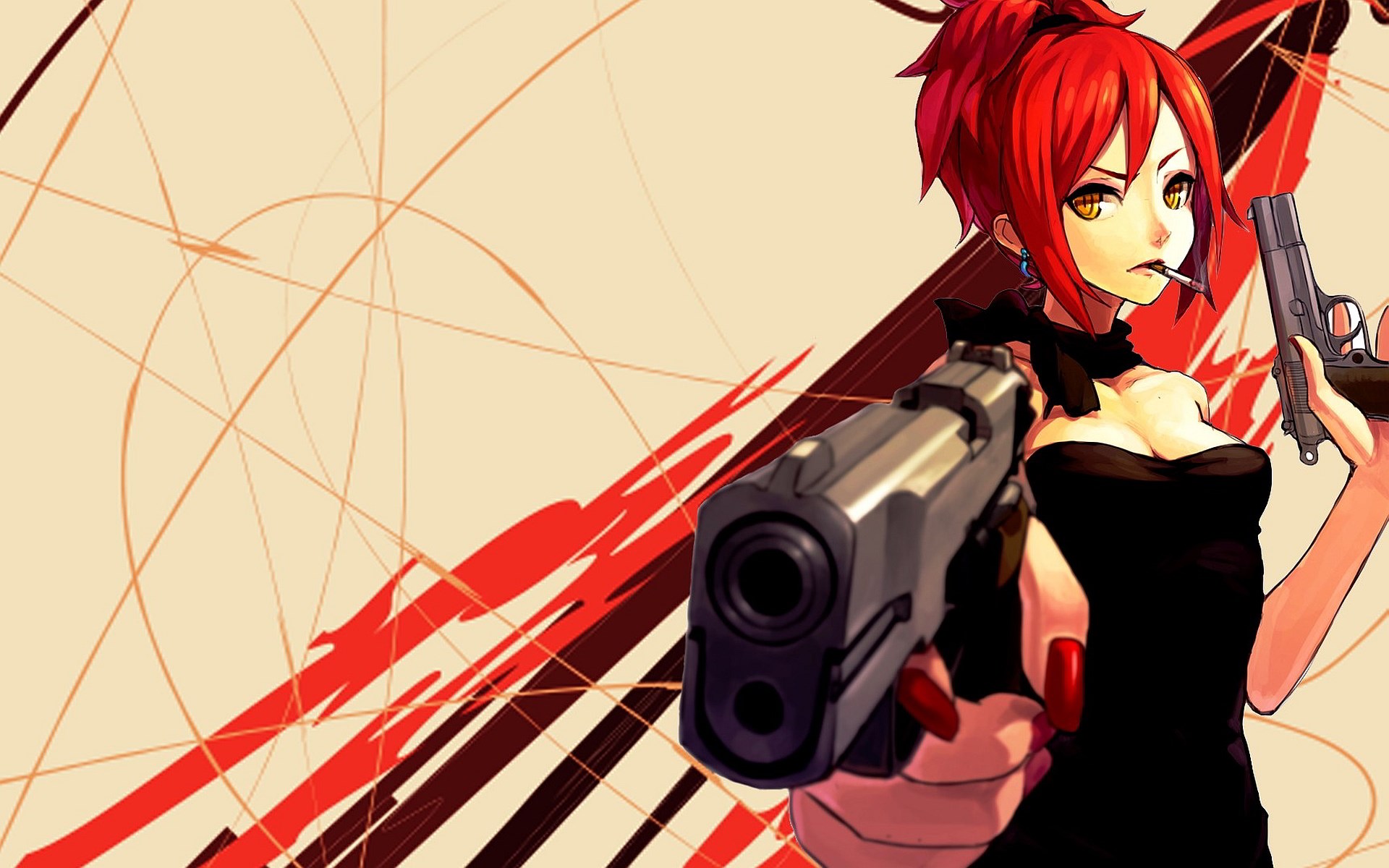 Anime Girl Wallpapers Hd - Anime Girl Red Hair Yellow Eyes , HD Wallpaper & Backgrounds