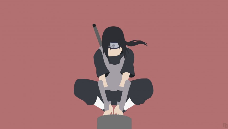 Minimal, Naruto, Artwork, Itachi Uchiha Wallpaper - Naruto Fond D Écran Iphone , HD Wallpaper & Backgrounds