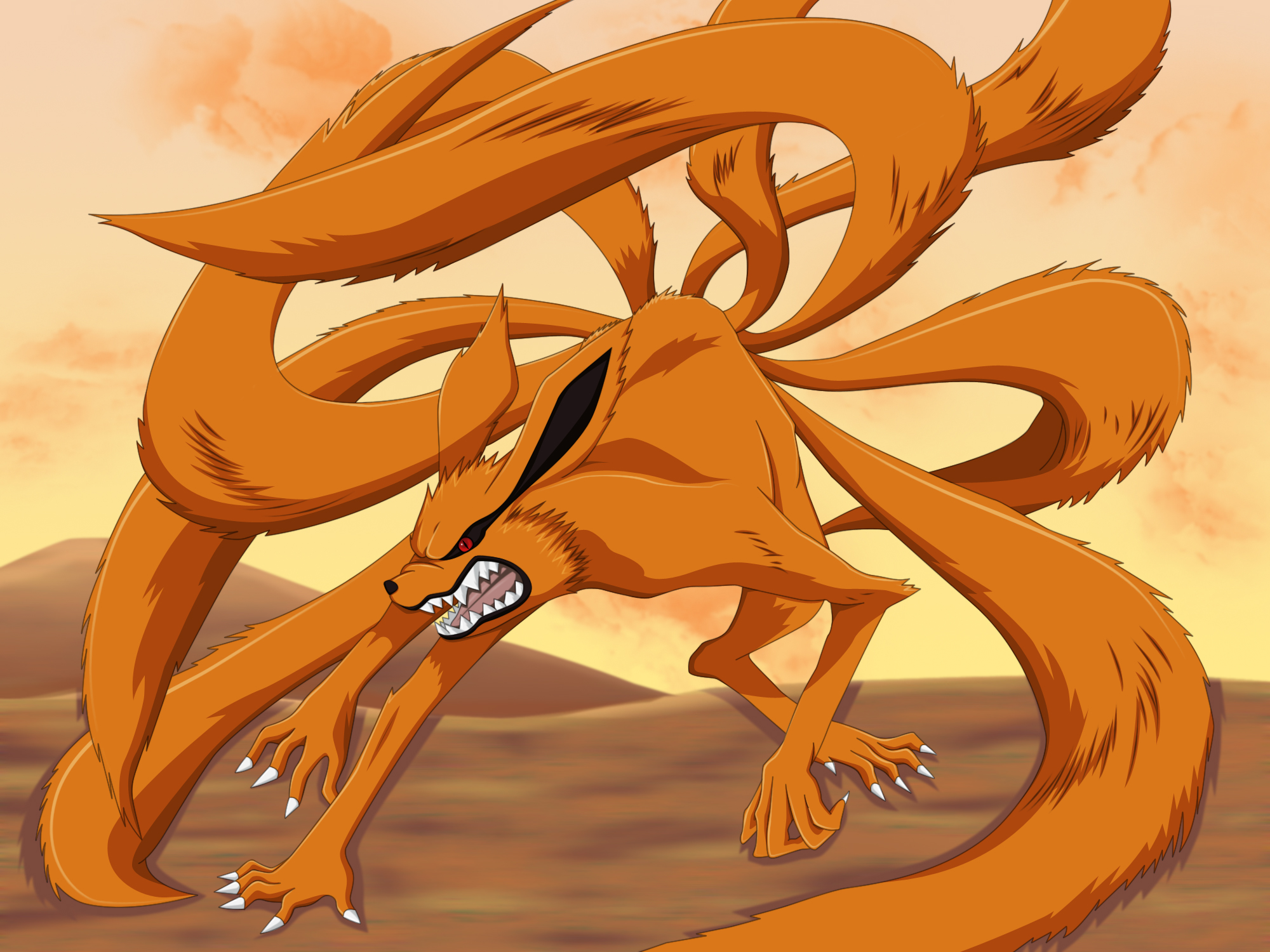 Kyuubi Fox Kurama - Kyuubi Anime , HD Wallpaper & Backgrounds