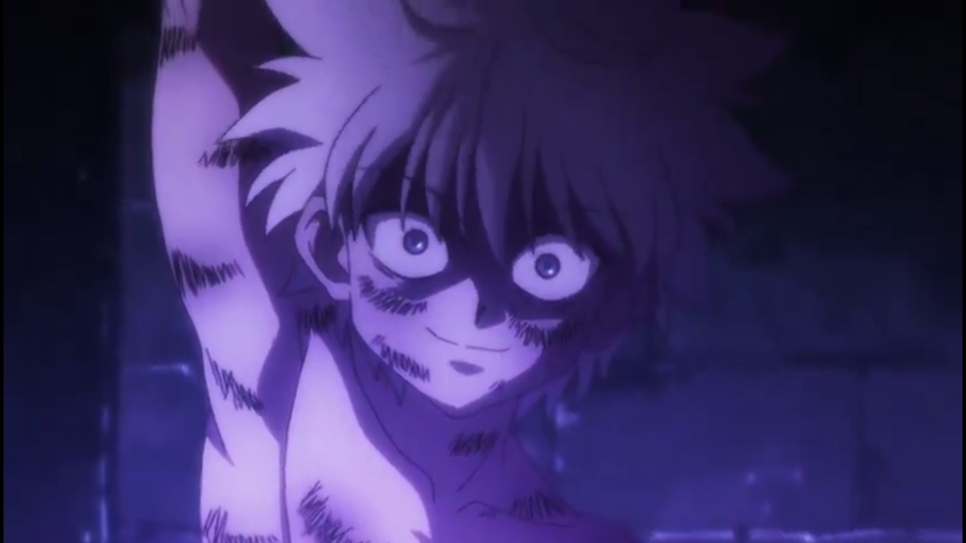 Killua With Creep Smile, Killua Smiling After His Torture - Hunter X Hunter Killua Creepy , HD Wallpaper & Backgrounds