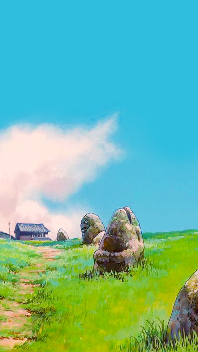 Studio Ghibli Phone Wallpaper - Studio Ghibli Landscape , HD Wallpaper & Backgrounds