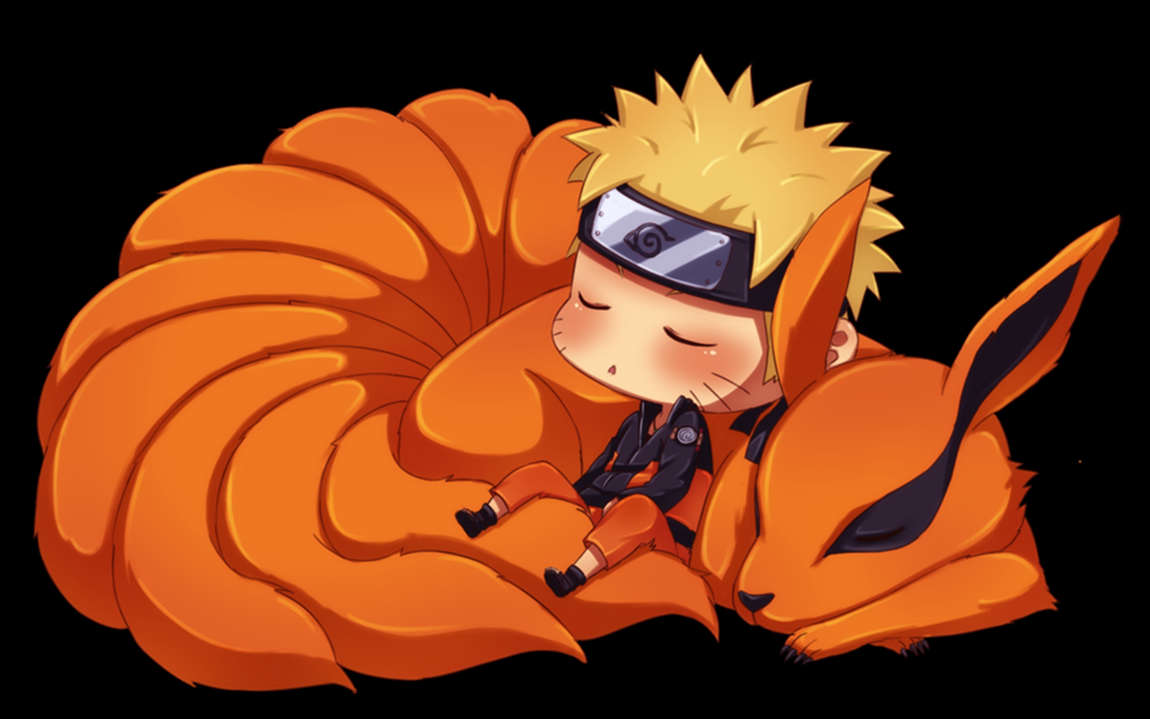 Naruto And Kyuubi Chibi , HD Wallpaper & Backgrounds