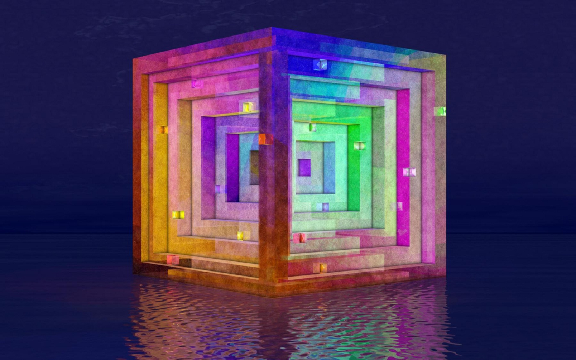 3d Cube Rainbow Colors High Definition Wallpapers - 3d Cube Rainbow , HD Wallpaper & Backgrounds