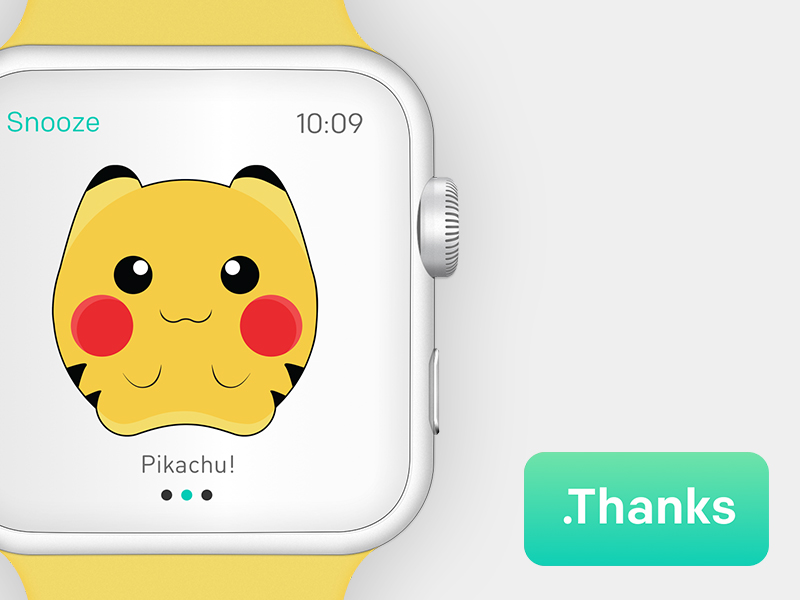 Iwatch Alarm Clock By Maria Clara Irisarri - Pikachu Apple Watch Face , HD Wallpaper & Backgrounds