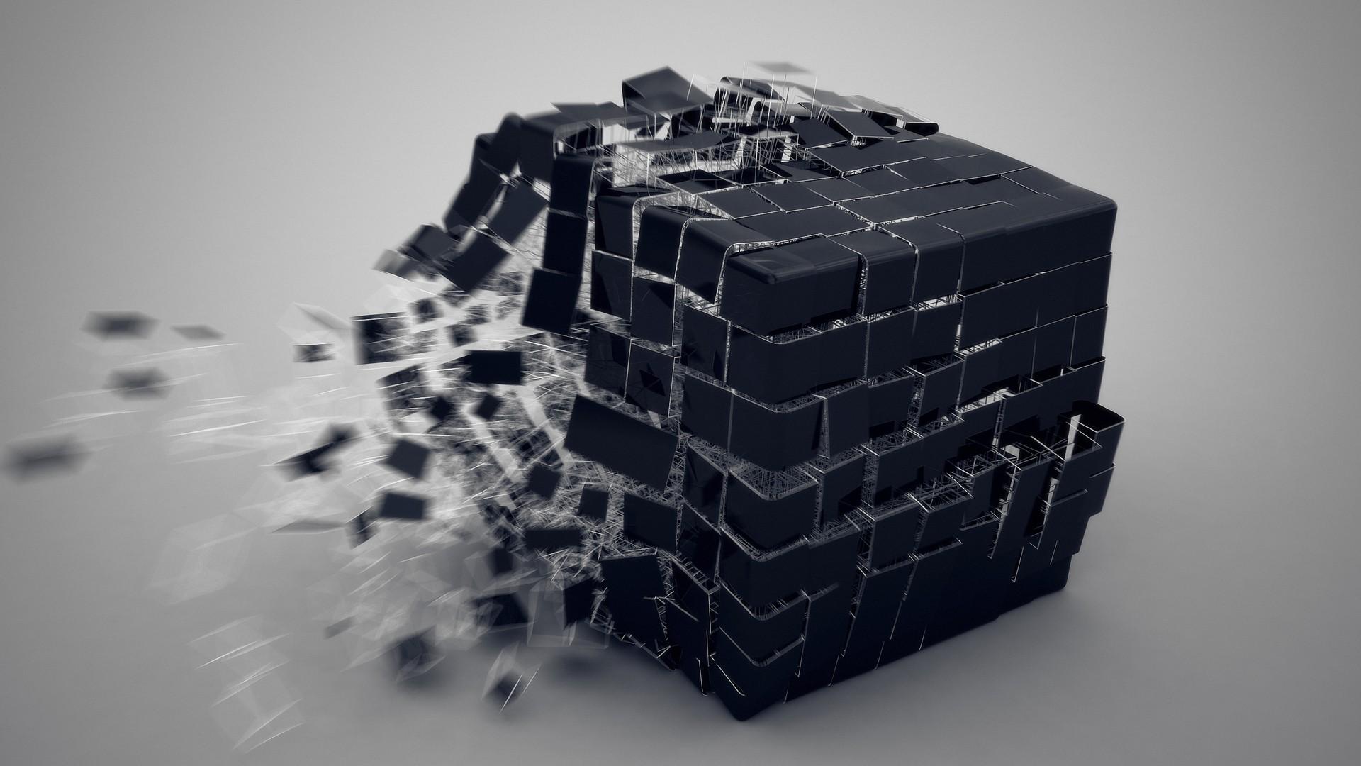 3d Black And White Cube Wallpaper - Wallpaper , HD Wallpaper & Backgrounds