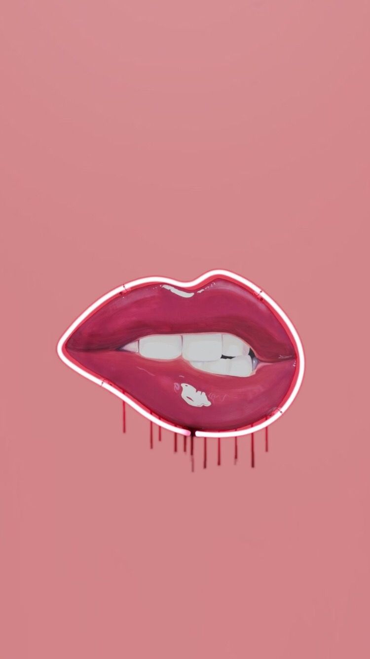 Wallpaper Lips - Neon Lip Background , HD Wallpaper & Backgrounds