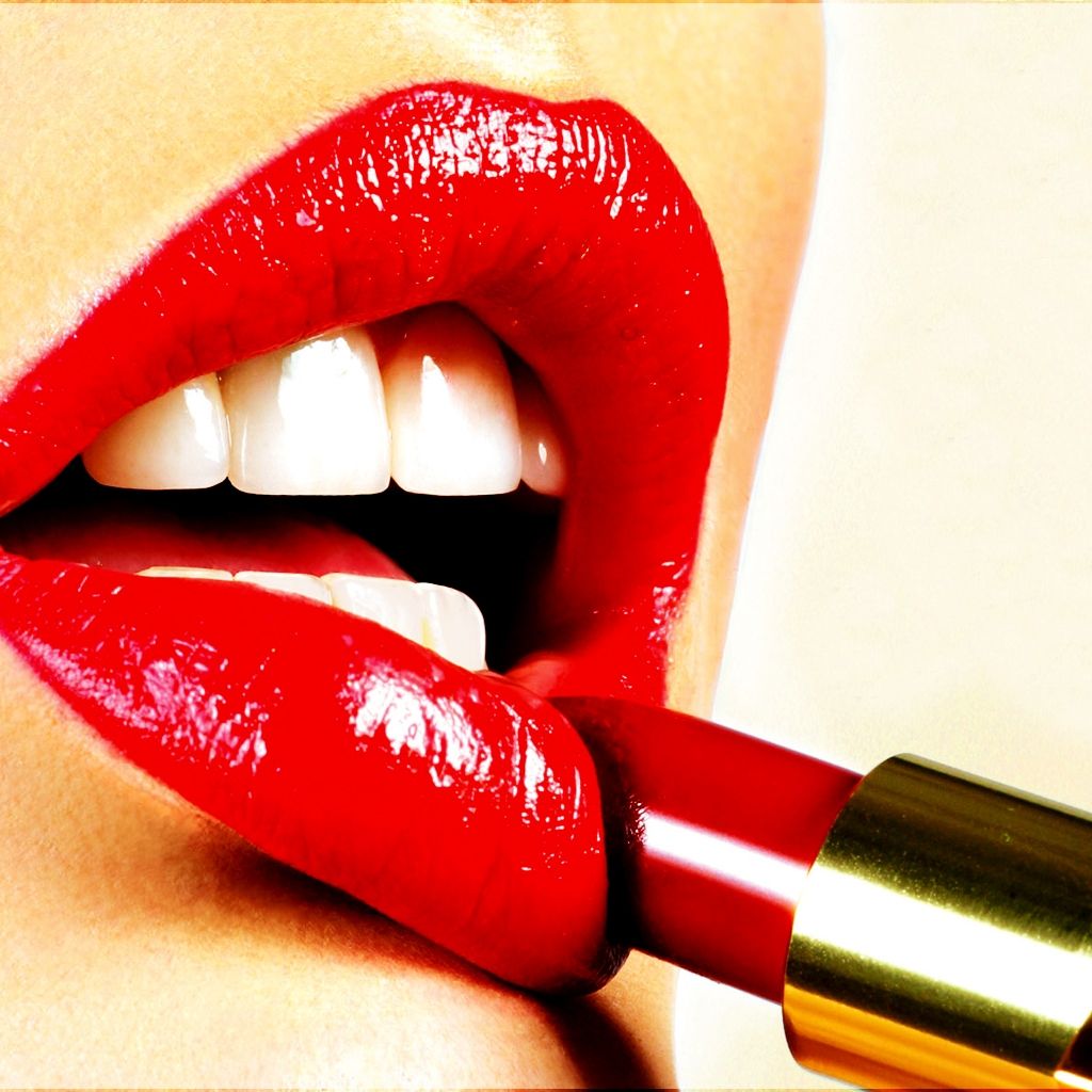 I Love The Red Red Lipstick - Lips Make Up Hd , HD Wallpaper & Backgrounds