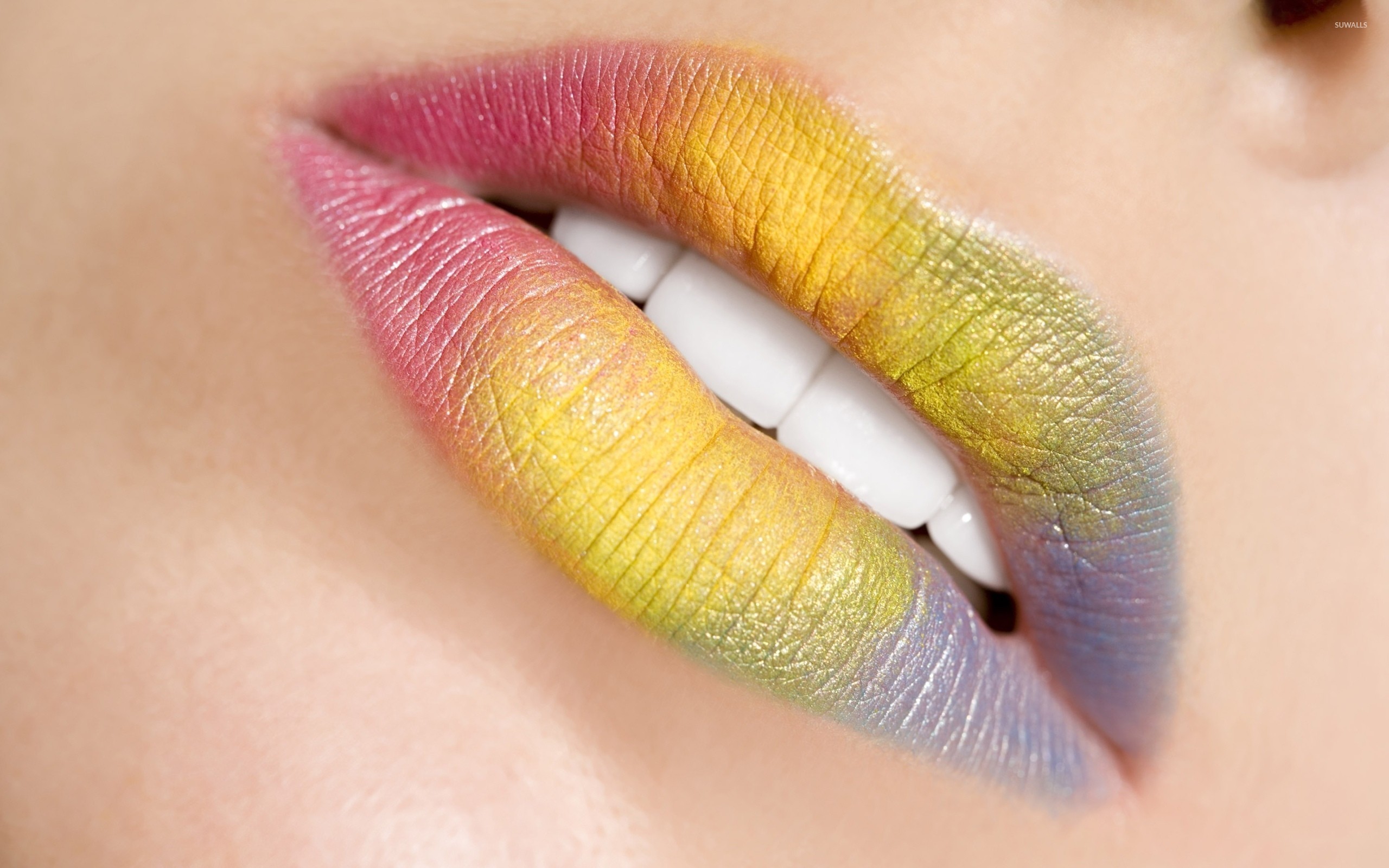 Rainbow Lipstick Wallpaper Jpg - Beautiful Lips Images Download , HD Wallpaper & Backgrounds