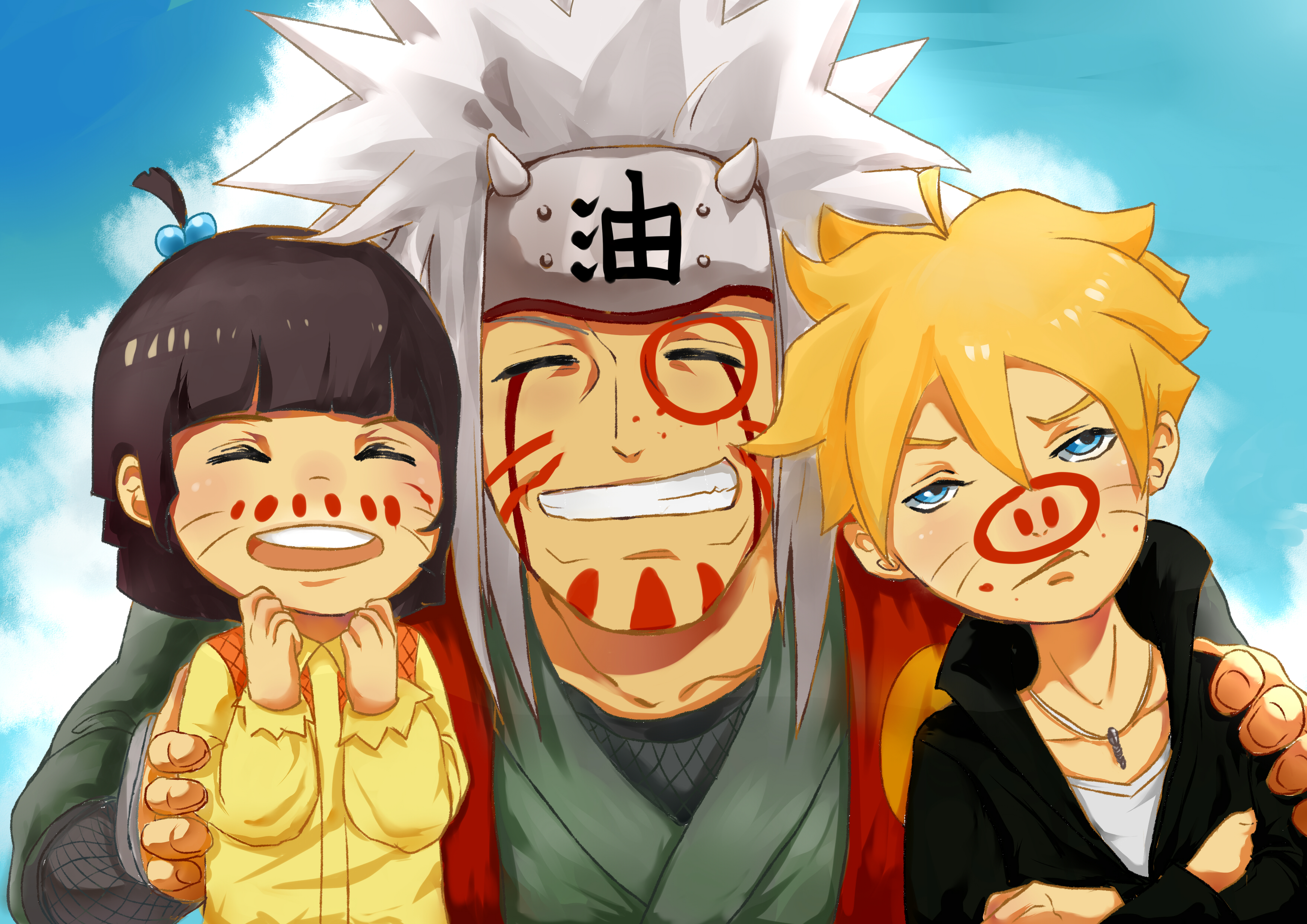 Perfect Boruto Uzumaki Himawari Uzumaki Jiraiya High - Naruto And Pervy Sage , HD Wallpaper & Backgrounds