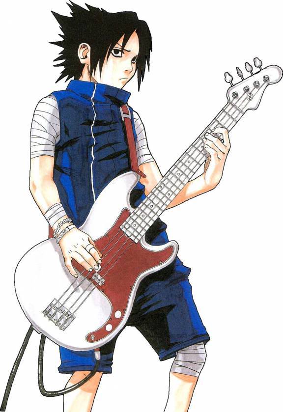 Sasuke Uchiha Emo Rockstar Guitar Naruto Anime Pictures, - Sasuke Playing Guitar , HD Wallpaper & Backgrounds