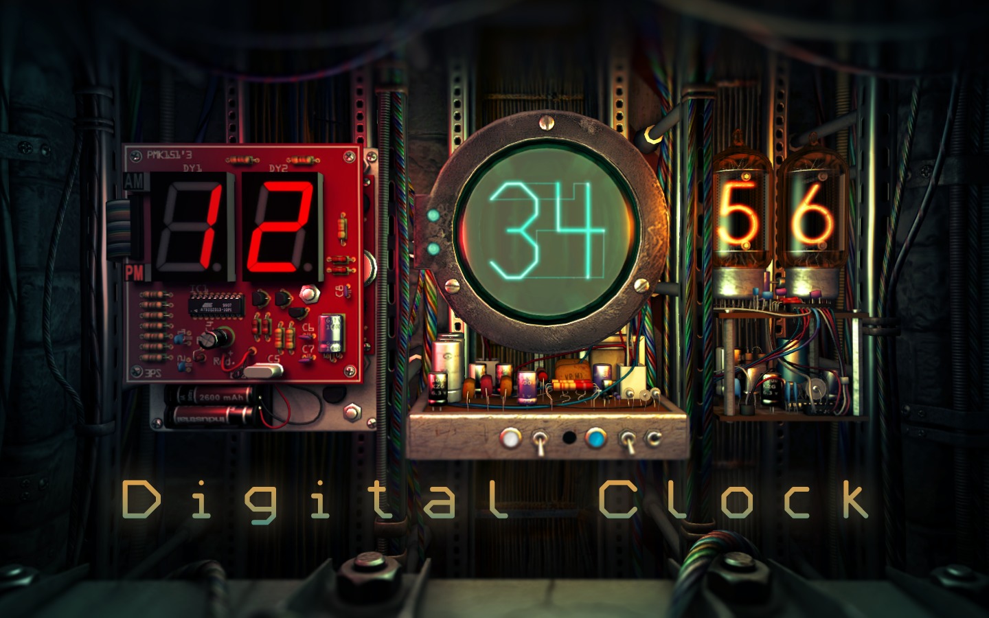 Digital Clock 3d - Darkness , HD Wallpaper & Backgrounds
