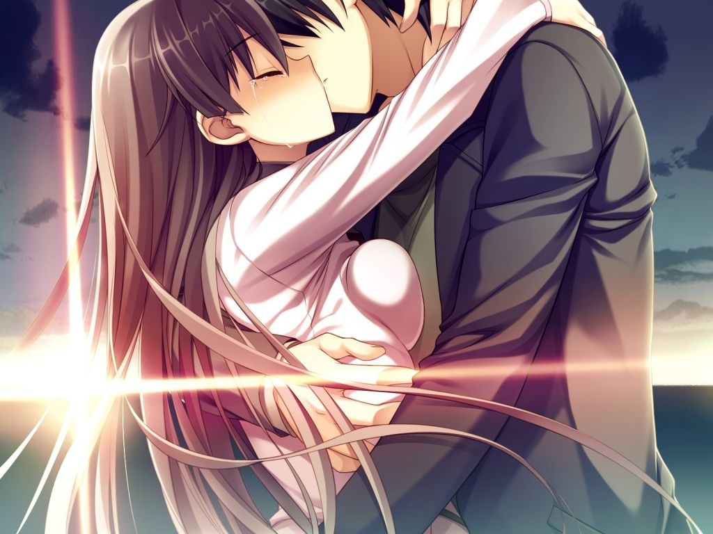 Romantic Anime Kiss - Cute Anime Couples Kissing , HD Wallpaper & Backgrounds