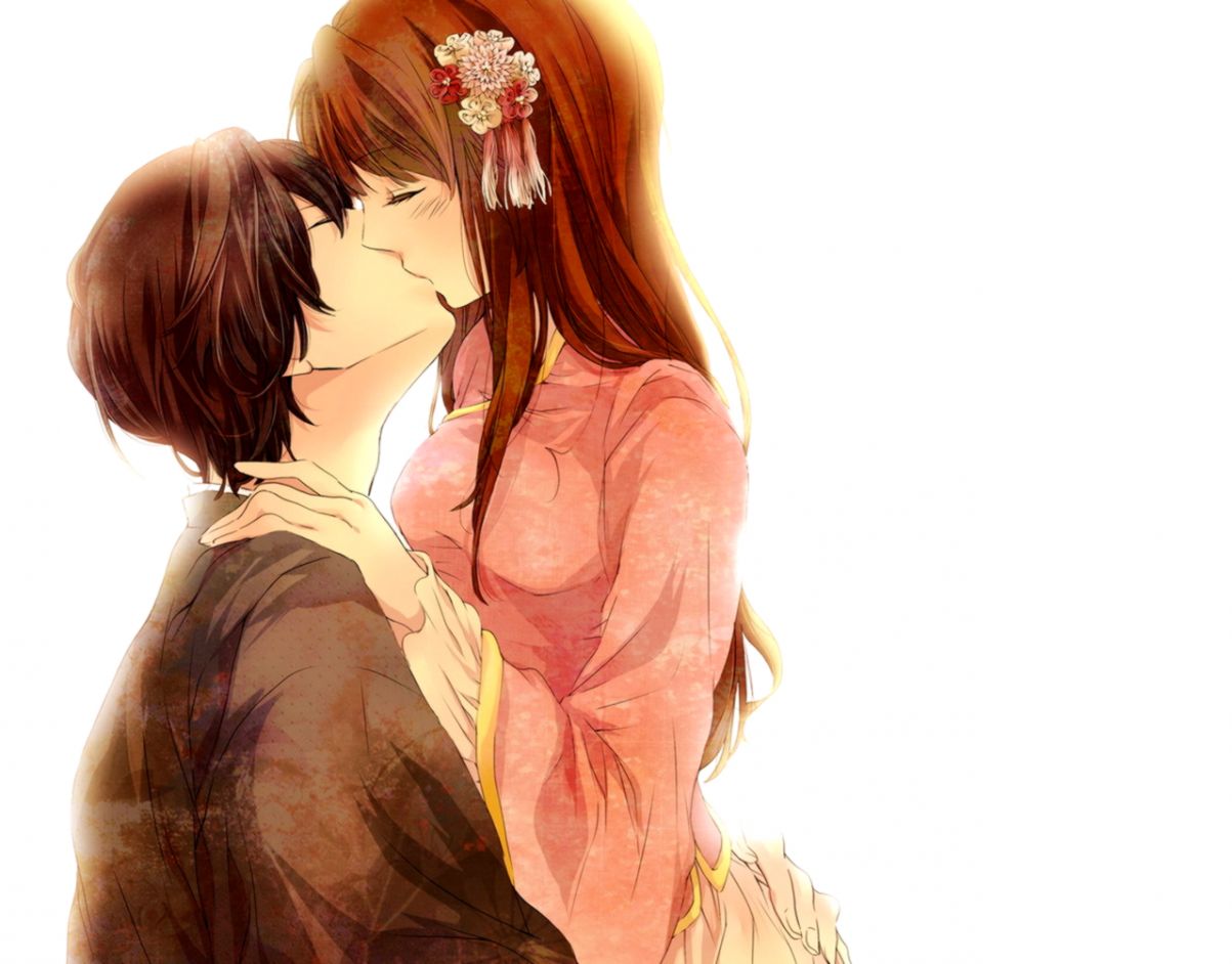 Image Anime Love Couple Kissing Wallpaper Bleach Rp - Love Couples Cartoon Kissing , HD Wallpaper & Backgrounds