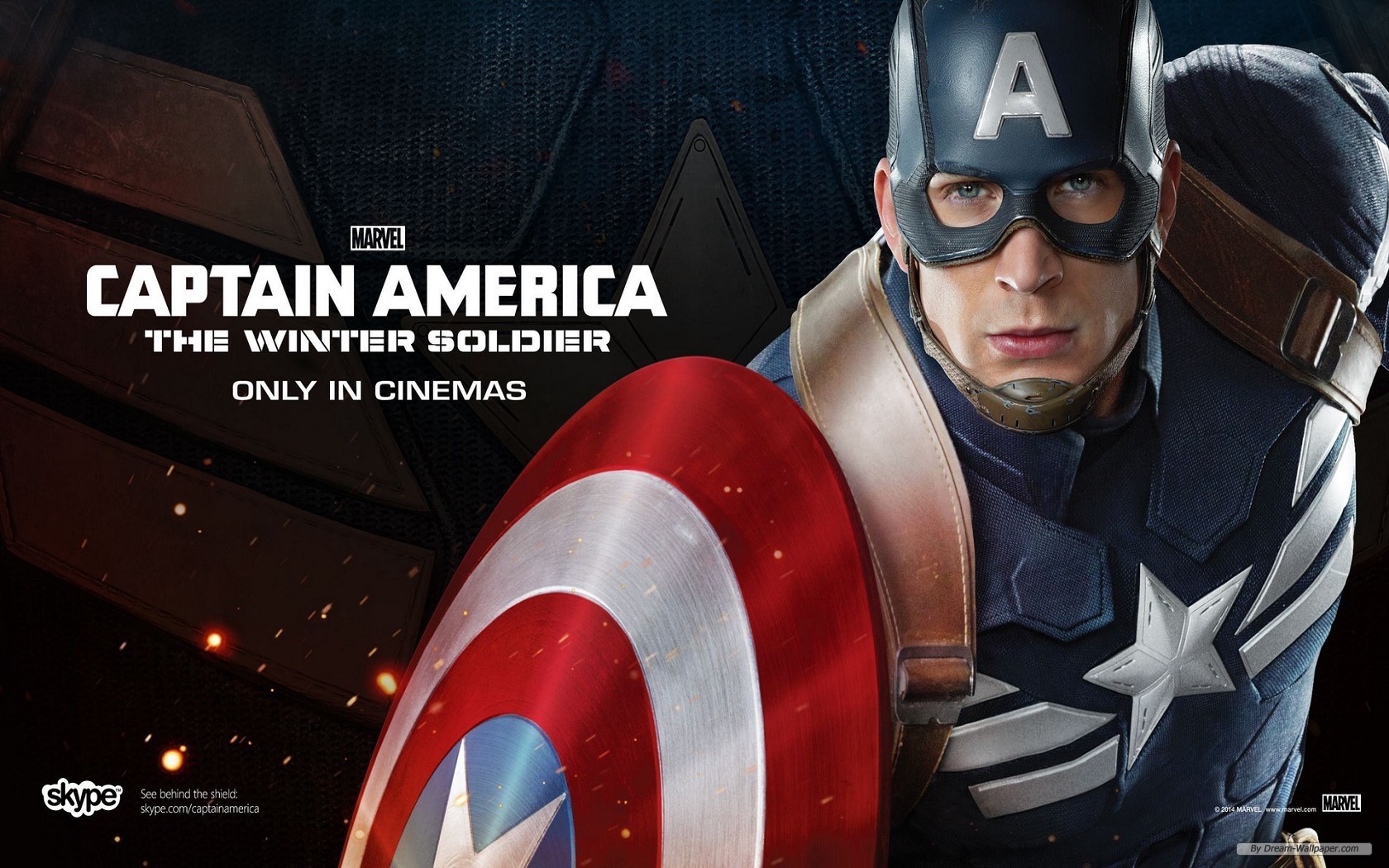 Free Movie Wallpaper - Captain America The Winter Soldier Skype , HD Wallpaper & Backgrounds