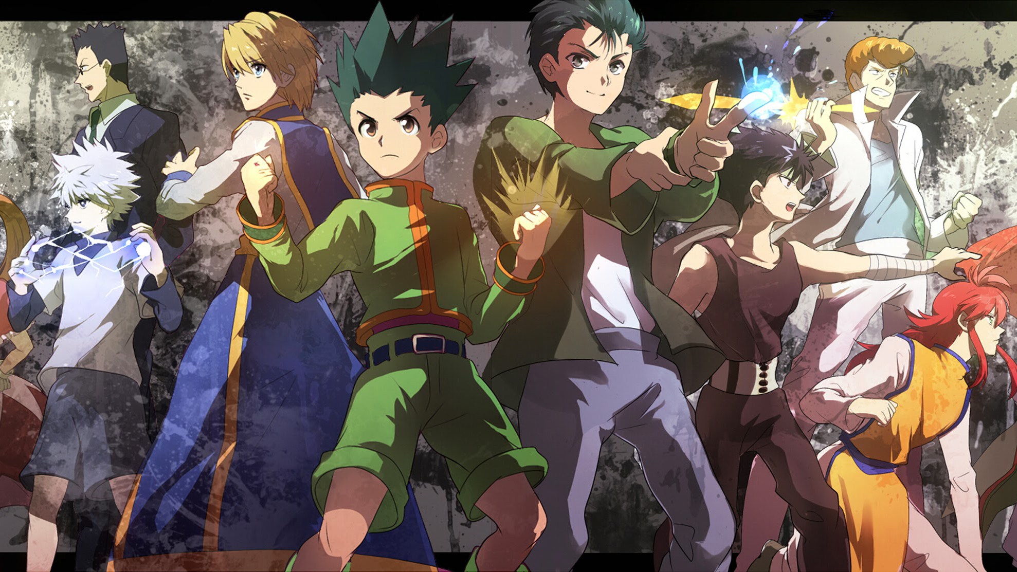 Yu Yu Hakusho Hunter X Hunter Crossover 1080p Hd Wallpaper - Yu Yu Hakusho Vs Hunter Hunter , HD Wallpaper & Backgrounds