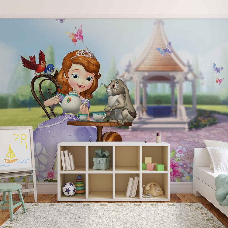 Disney Sofia First Wallpaper Mural - Camerette Carta Da Parati Principesse Disney , HD Wallpaper & Backgrounds