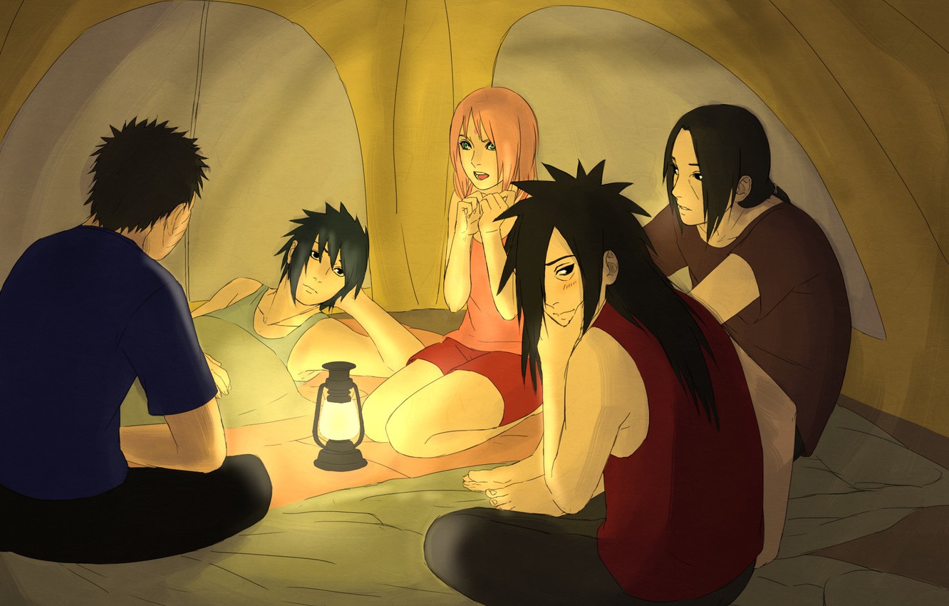 Photo Wallpaper Lantern Tent Naruto Art Itachi Sakura