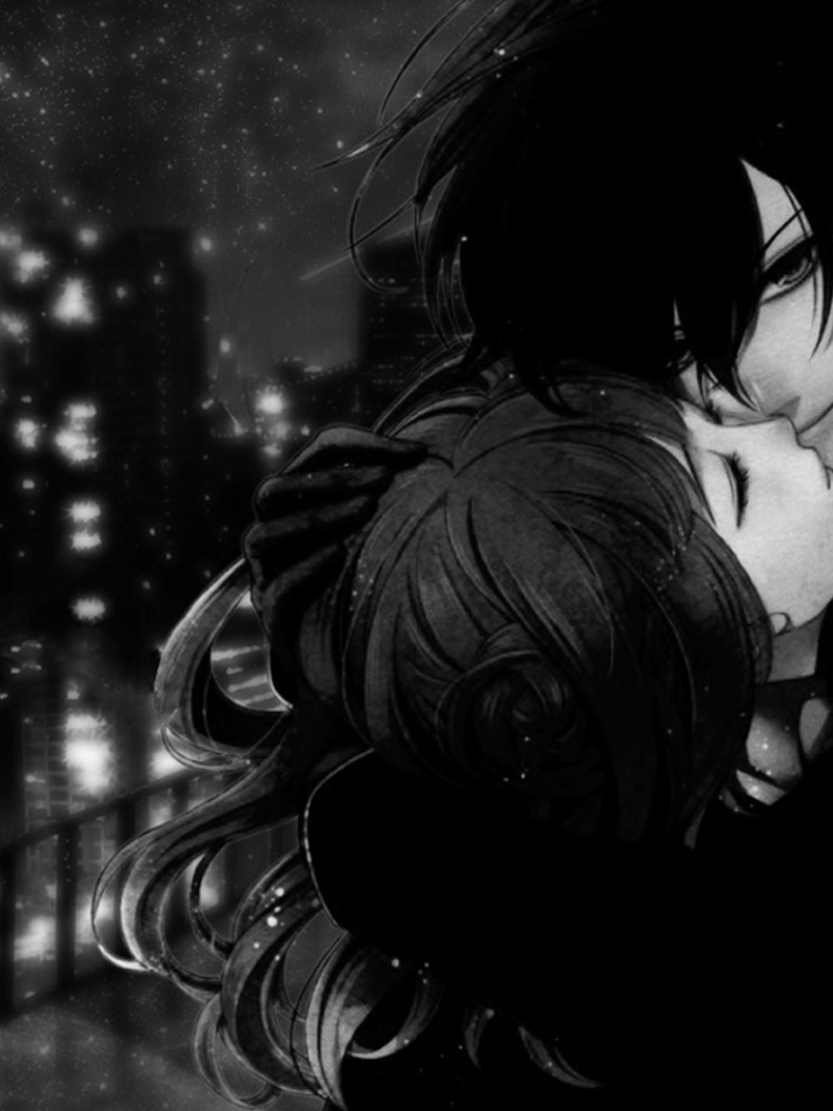 Anime Couple In Darkness , HD Wallpaper & Backgrounds