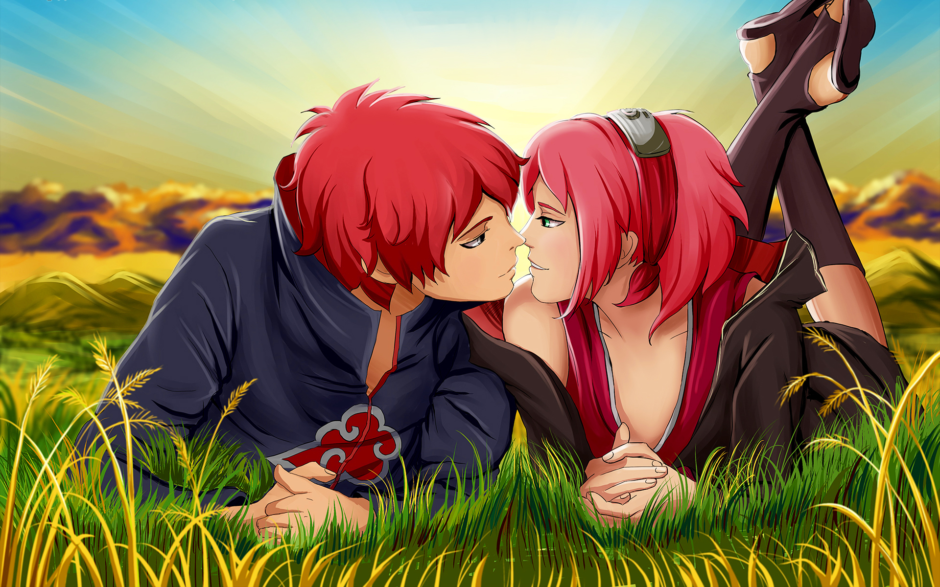 Naruto Kiss Sakura Sasori - Love Cartoon Images Hd , HD Wallpaper & Backgrounds