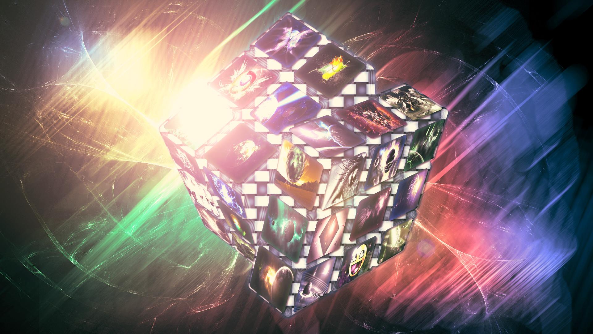 Rubiks - Rubik's Cube Abstract Art , HD Wallpaper & Backgrounds