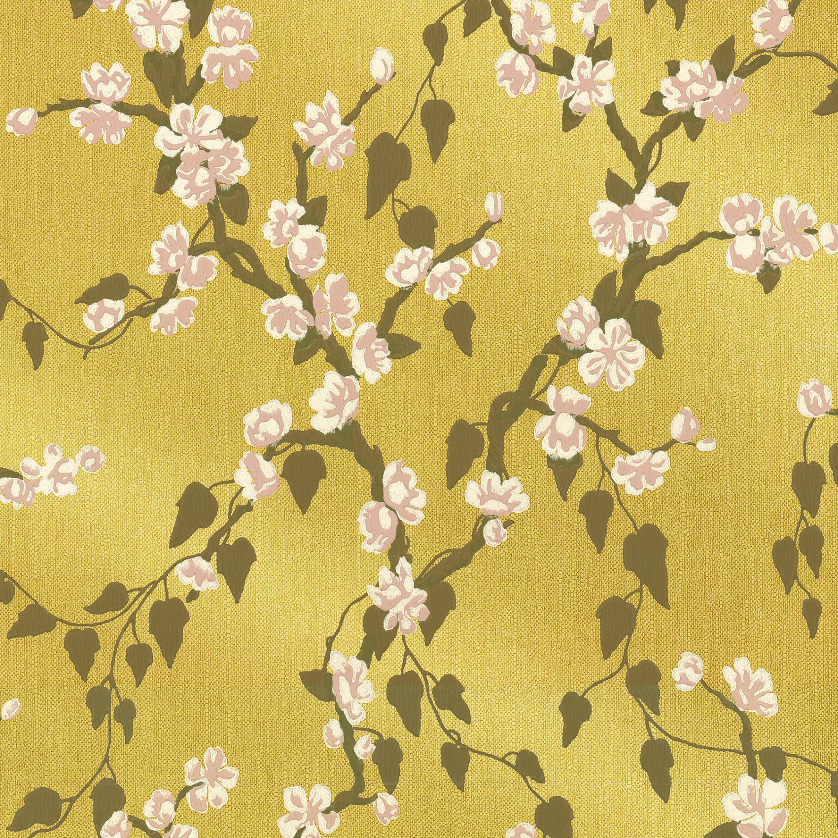 Yellow Lustre' Floral Wallpaper - Papier Peint Little Green , HD Wallpaper & Backgrounds