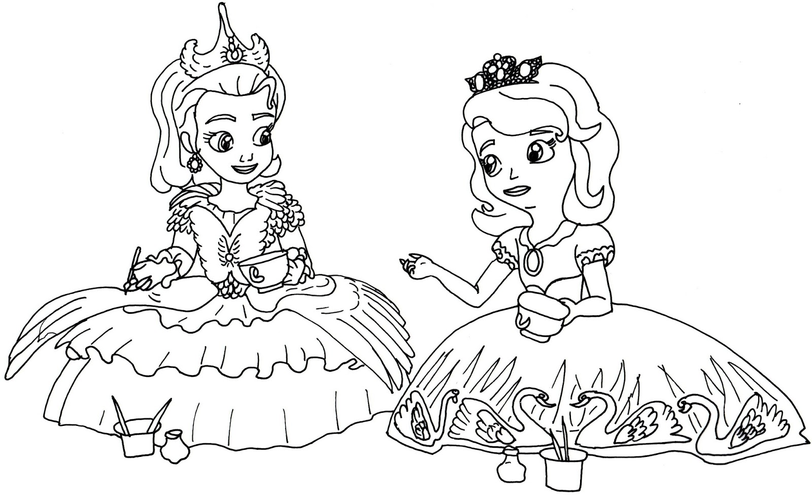 Sofia The First And Amber Coloring Pages , HD Wallpaper & Backgrounds