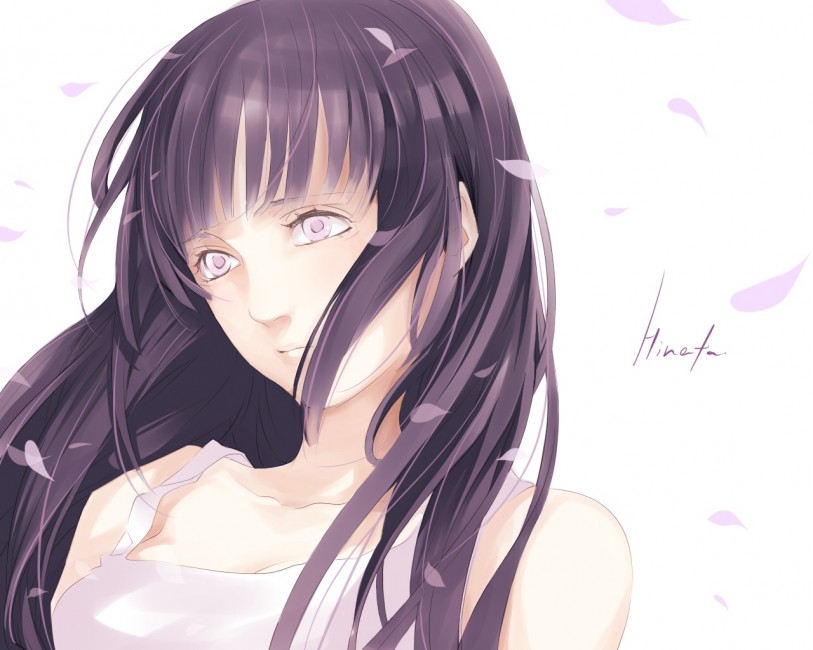 Tayuya Naruto Hyuuga Hinata Girl Lettering Petals Fringe - Imagenes Hd 4k Hinata , HD Wallpaper & Backgrounds