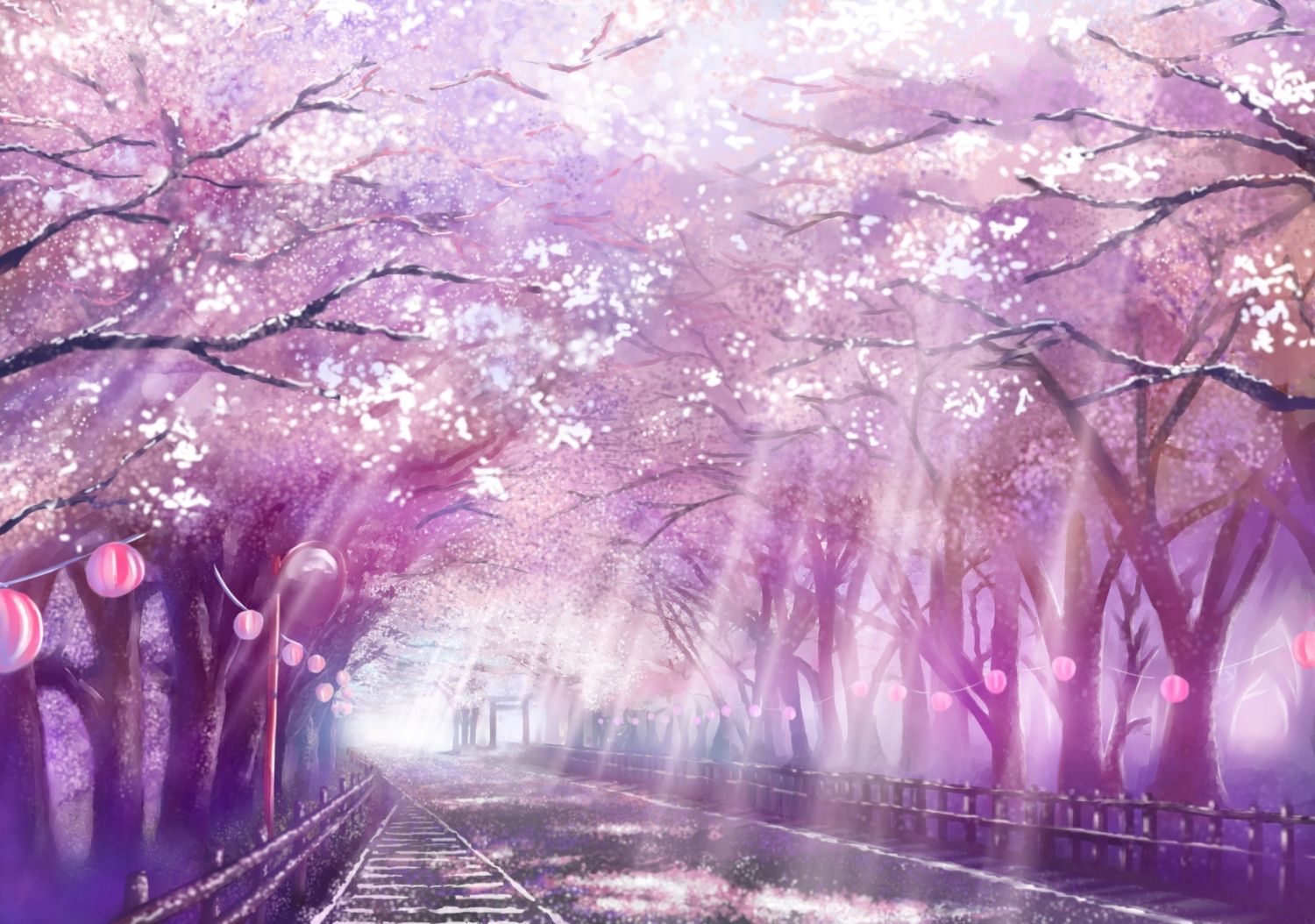 Sakura Tree Wallpapers High Resolution - Anime Cherry Blossom Tree , HD Wallpaper & Backgrounds