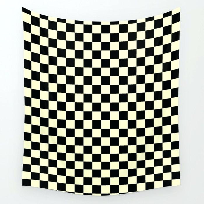 Checkerboard Wall Black And Cream Yellow Tapestry Vans - Clipart Instagram Logo White , HD Wallpaper & Backgrounds