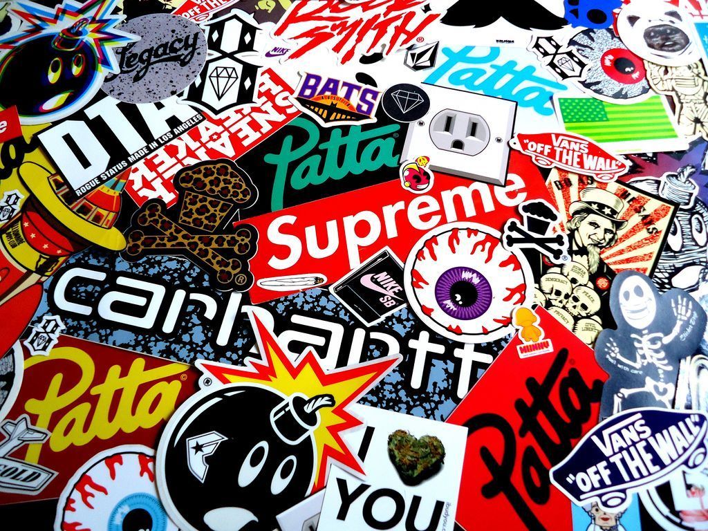 Supreme Logo Wallpapers Group - Supreme Sticker Bomb , HD Wallpaper & Backgrounds